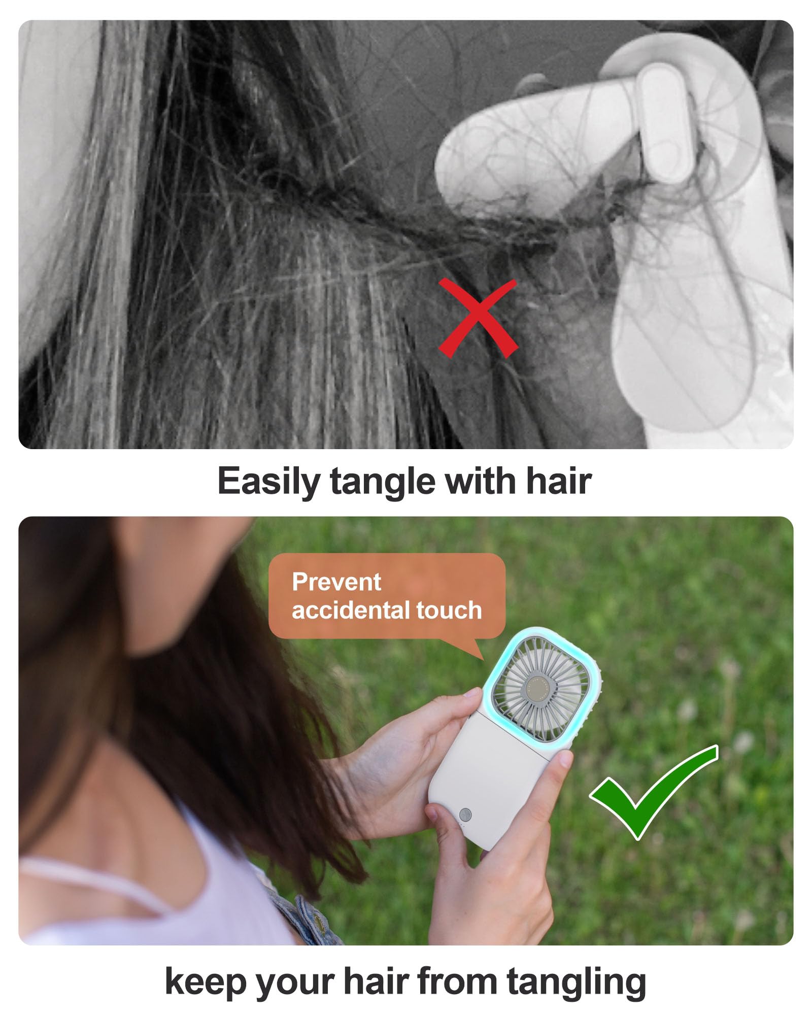 F-Color Portable Mini Handheld Fan - Personal Fan With Phone Holder 3 Speed Adjustable Small Pocket