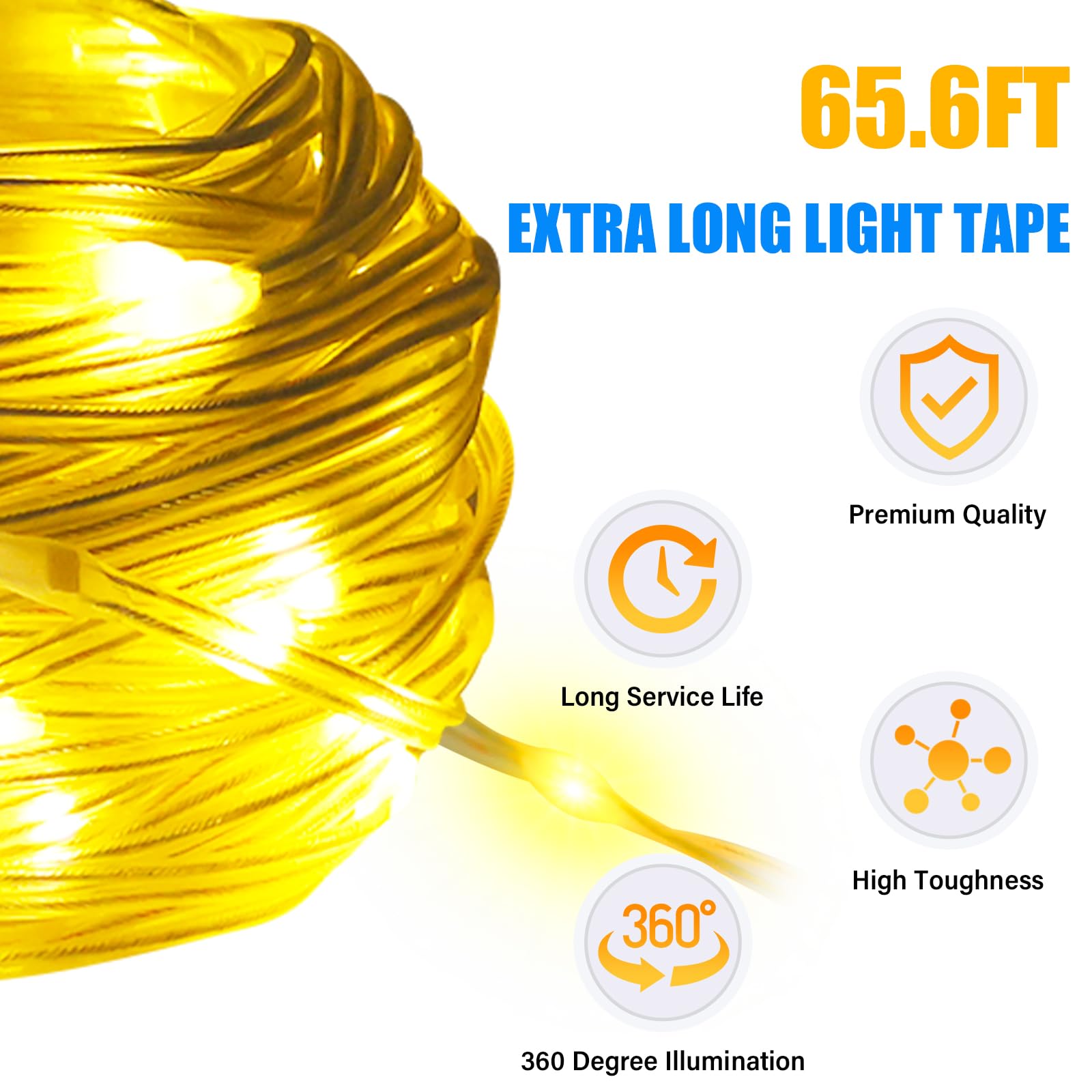 Lembopo 4 In 1 Retractable Camping String Lights Essentials, 65.6Ft Extra Long Rechargeable Camp Lights String, Led Camping Outdoor Tent Rope Lights Gear For Yard Patio Camper Decor Accessories