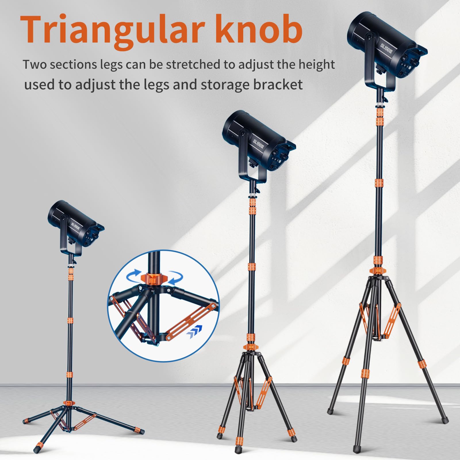 Utasitess Ut288 Portable Light Stand,Adjustable Aluminum Light Photography Tripod Stand With 3/8" To 1/4" Screw,Studio Lighting Tripod For Strobe Light/Webcams/Cameras/Softbox With Carrying Bag