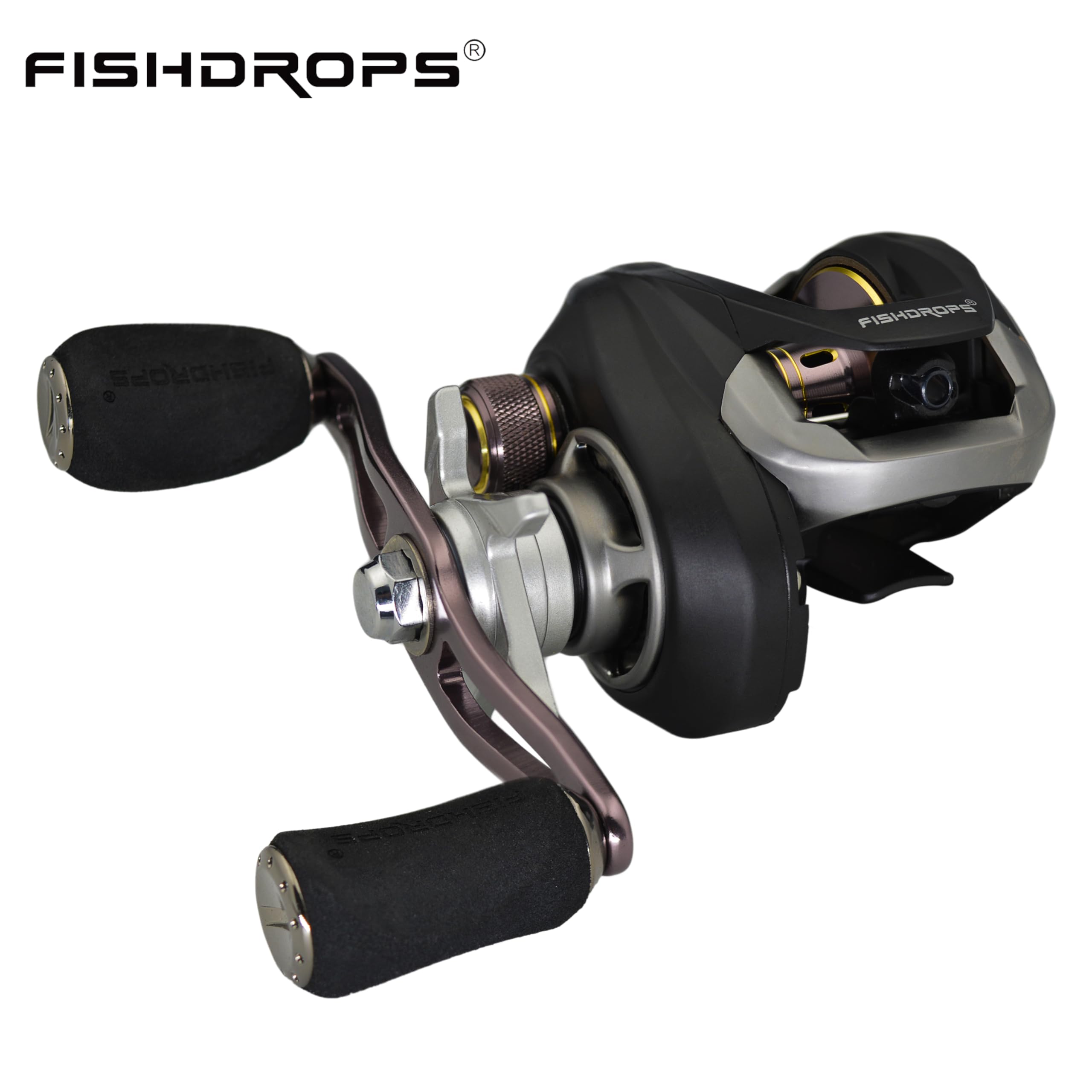 Fishdrops Superior Baitcaster Reels 11+1 Shielded Stainless Steel Ball Bearings Baitcasting Reel，17.5Lb Drag With Magnetic Braking System, High Speed 7.2:1 Gear Ratio Fishing Reels
