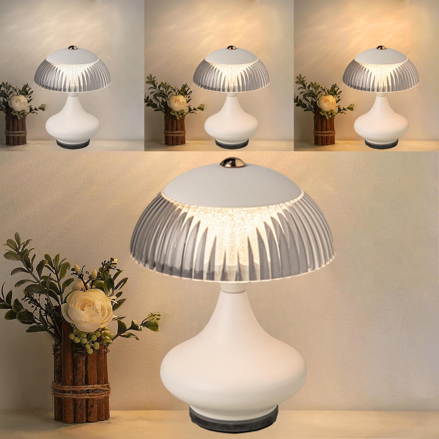 Anshenya Cordless Table Lamp Led Rechargeable Light Dimmable Battery Operated Desk Control Bedside Offices Portable Touch Restaurant Home Outdoor Memory For Dining Wireless Restaurants (White)