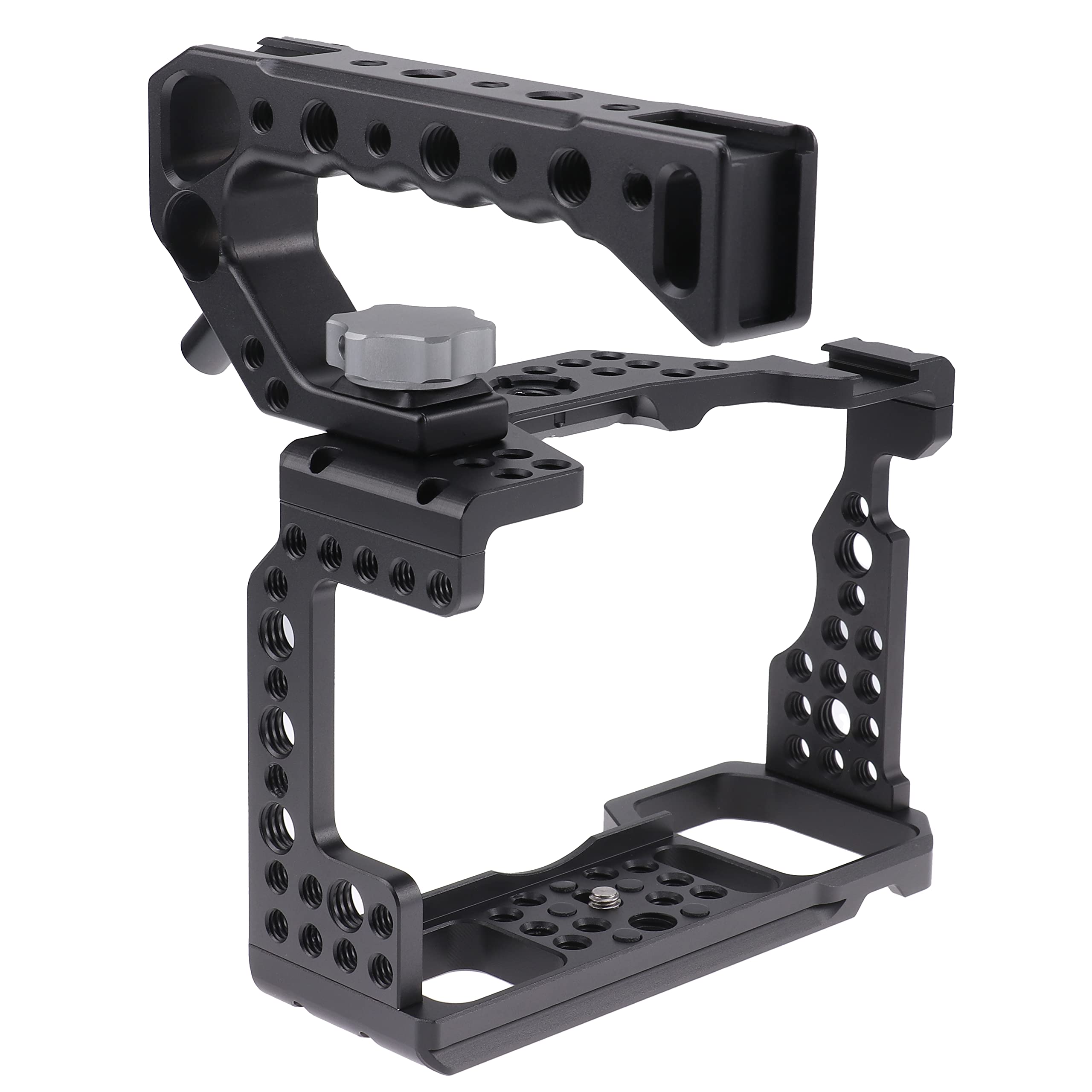 Hersmay A7Iii Cage With Top Handle,A9 Camera Cage For Sony A7Iii / A7Riii /A9 /A7Ii Mirrorless Camera,Vlogging Video Shooting Filmmaking Rig Stabilizer With 1/4" Mounting And 3/8" Arri Locating