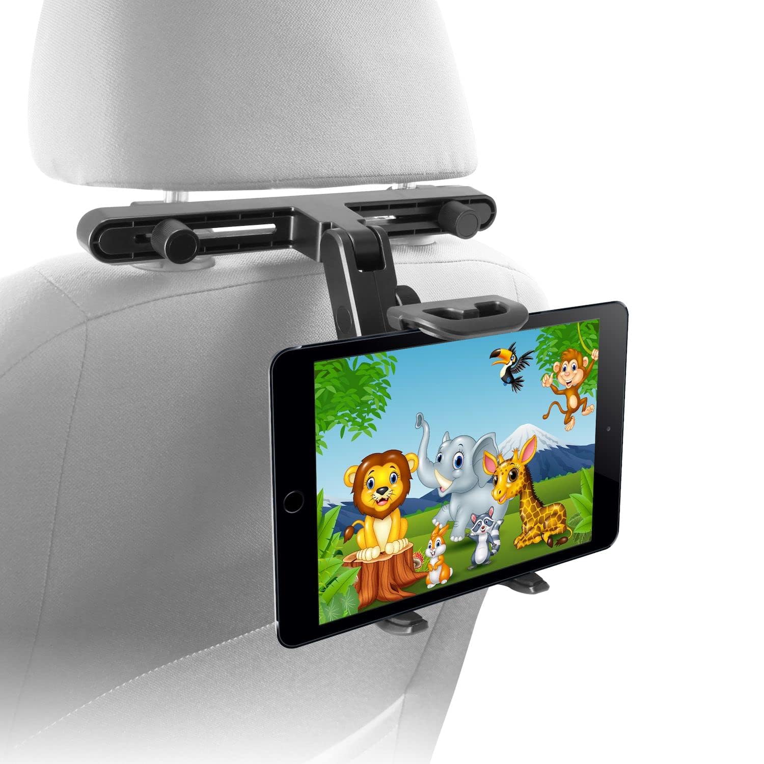 Macally Tablet Holder For Car Headrest  Ipad Backseat Mount For Kids  Fits 4.7-11" Devices  Perfect For Long Car Trips