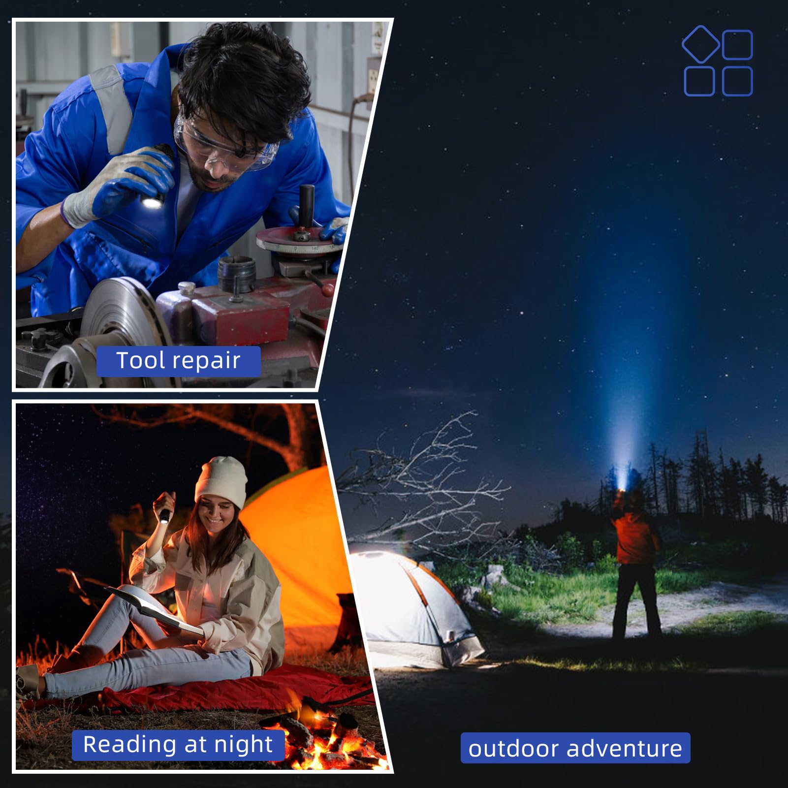 Kdqueery 2 Pcs Mini Rechargeable, Pocket Flashlight -Super Bright 5 Modes With Clip Powerful Led Portable Small For Camping Outdoor