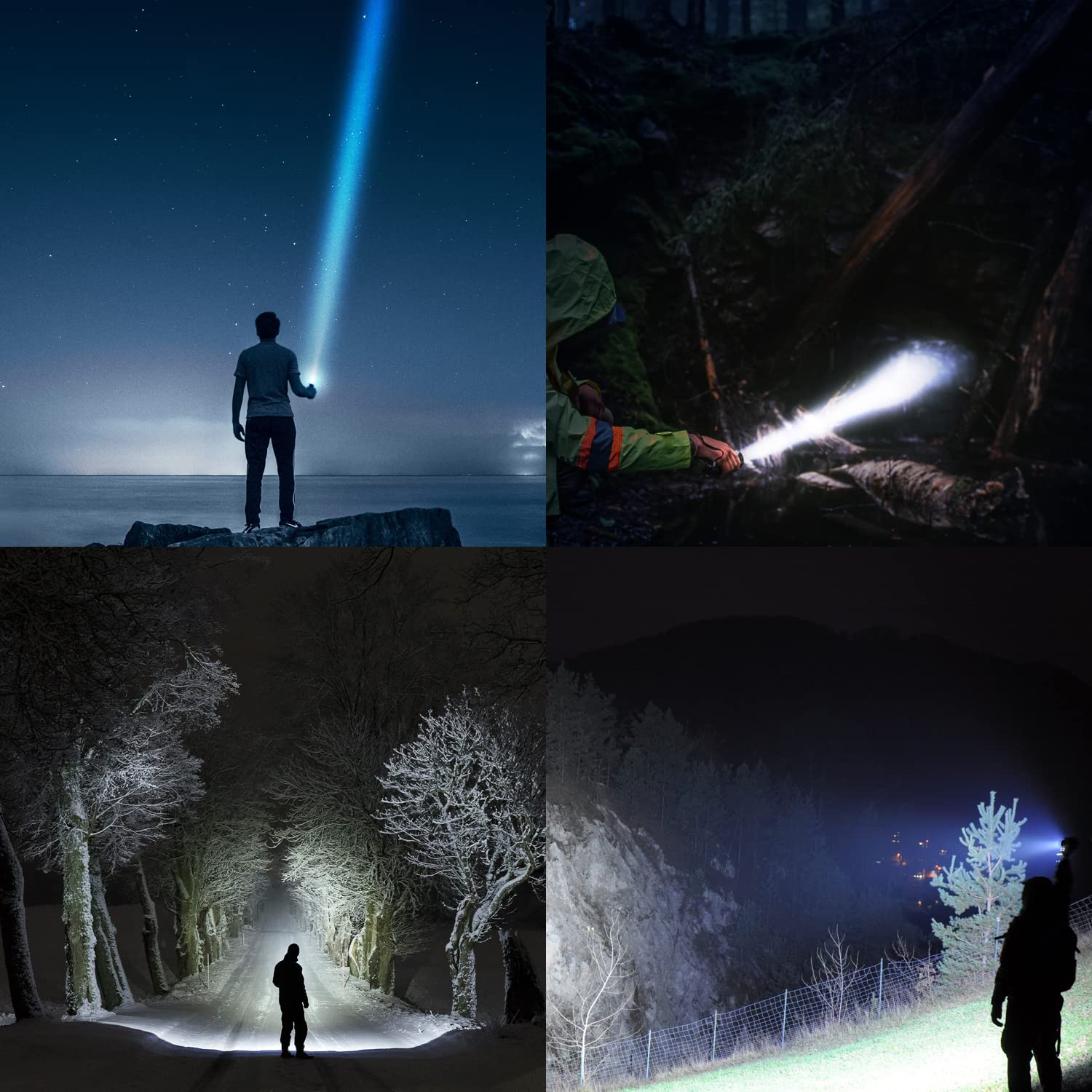 Peakplus Led Tactical Flashlights High Lumens, Zoomable, 5 Modes Bright Led Flashlights For Emergencies, Camping, Outdoor Led Flash Lights Battery Powered, Handheld Flashlights (3 Pack) Lfx1050