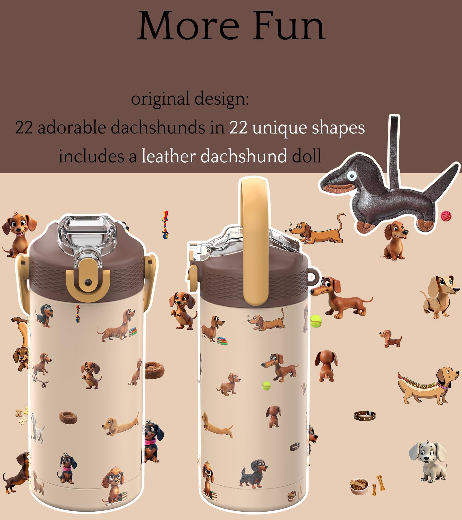 13Oz/400Ml Insulated Kids Water Bottle, Surgical Grade Steel, High-Resolution Original Pattern