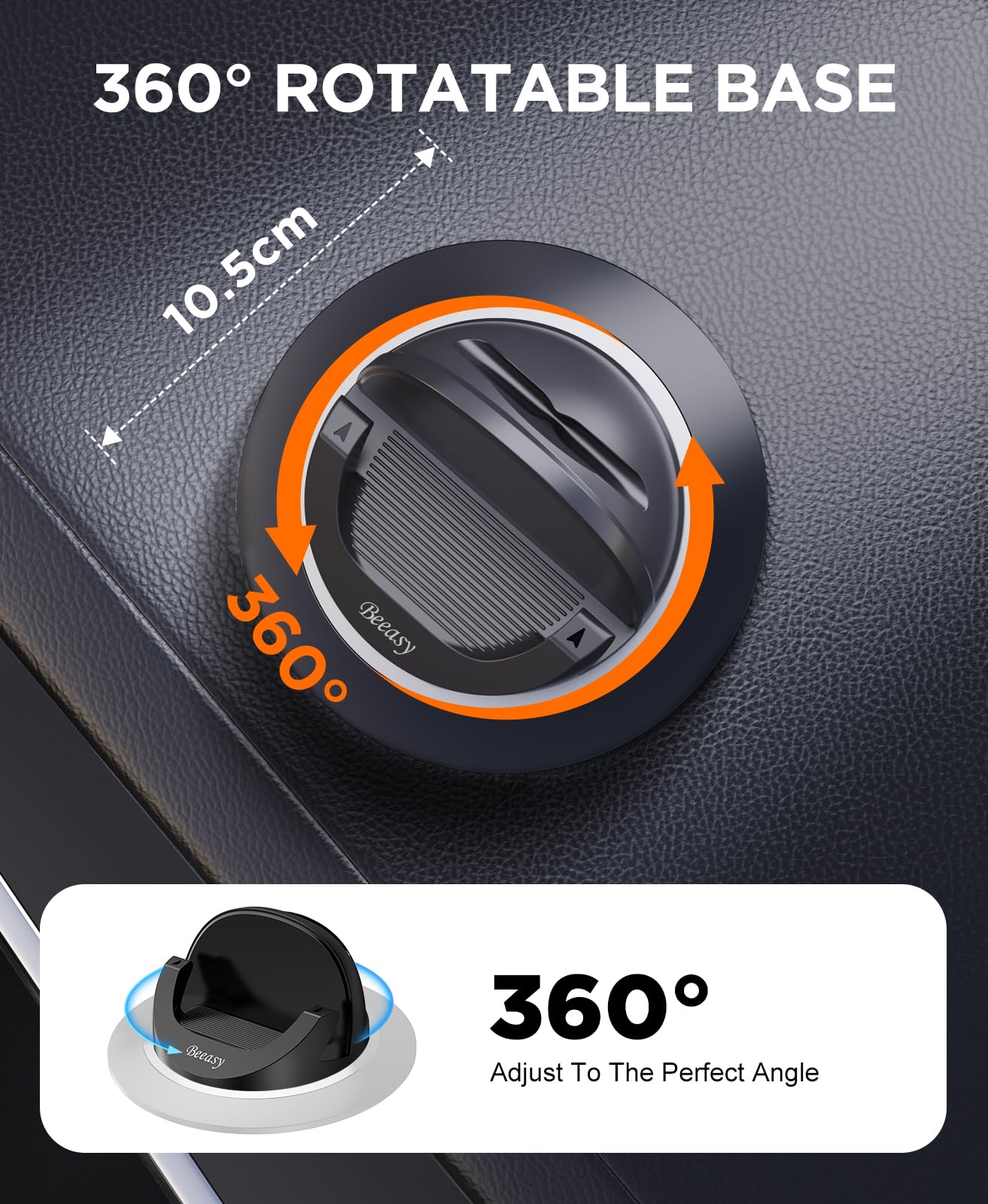 Beeasy Dashboard Cell Phone Holder For Your Car, Car Phone Holder With 360°Rotatable Silicone Non-Slip, Universal Car Phone Mount For Iphone 16/15/14,Samsung S24,Google Pixel 9,All Smartphones And Gps