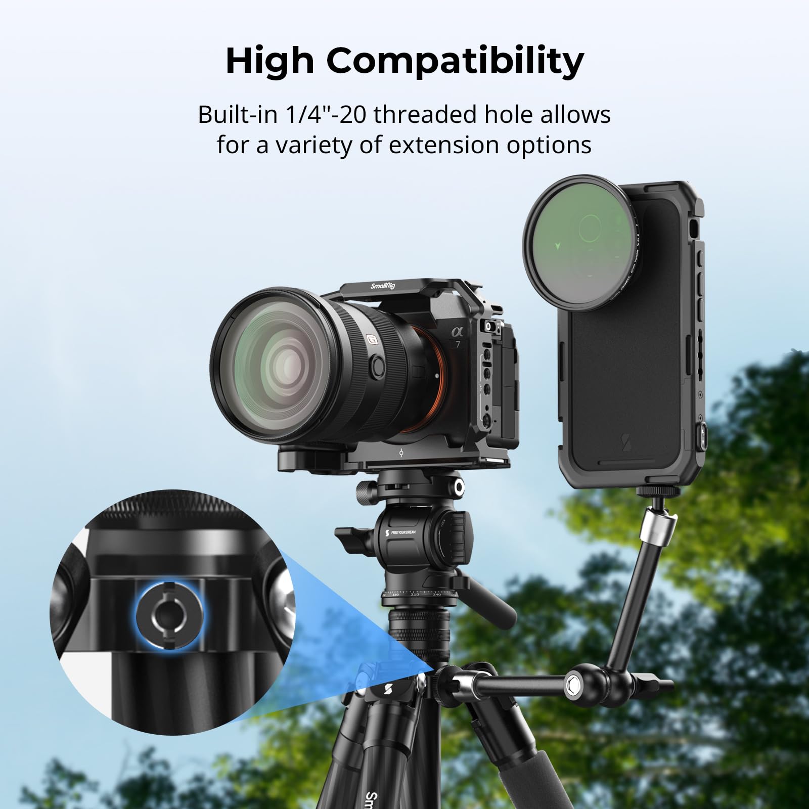 Smallrig Ct150 Carbon Fiber Travel Video Tripod, 61.8'' Max Load 3Kg / 6.6Lb For Cameras, Dslr - 4937