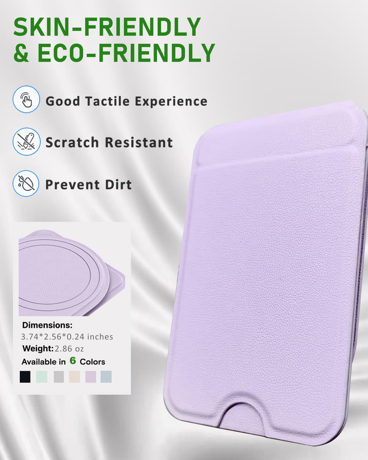 Guyefofo Phone Stand, Magnetic Phone Tripod, Eco-Friendly & Stain-Resistant Leather, Angle Adjustment & Strong Magnet Tripod For Iphone 16/15/14/13/12 (Included Metal Ring)-Purple