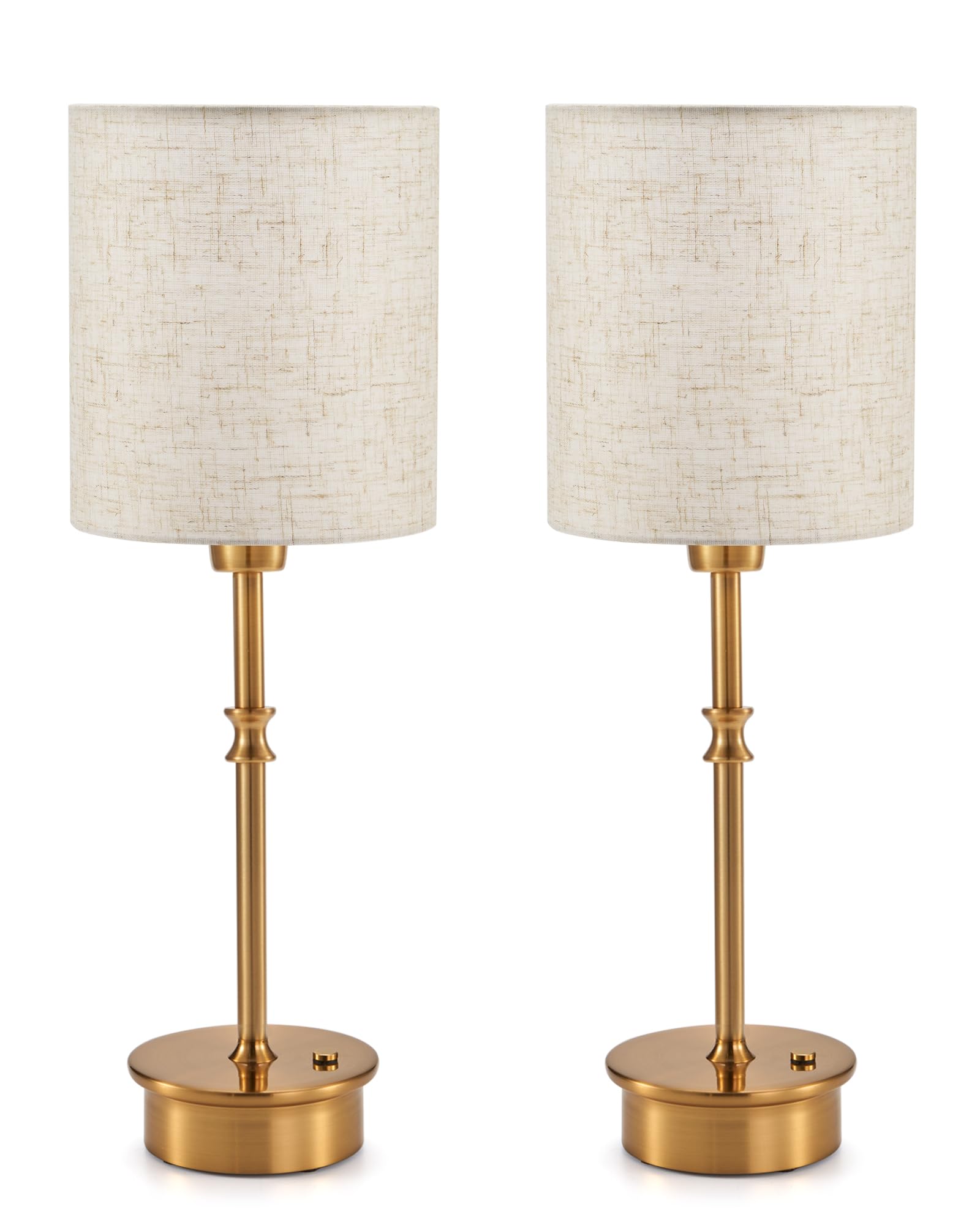 Umexus Cordless Table Lamp Set Of 2, Rechargeable Battery Powered Light Patio, Dimmable Touch Nightstand Lights, Small Accent Lamp Linen Shade, Ambient Lighting For Home Kitchen Side End Dining Table