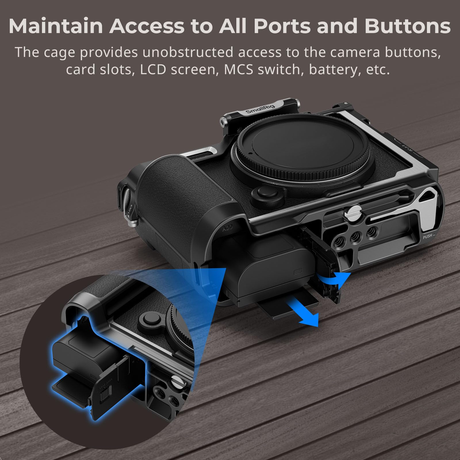 Smallrig Cage For Panasonic Lumix S9, Aluminum Alloy Full Cage, With Quick Release Plate For Arca-Swiss And Cold Shoe Mount For Microphone And Light, With 1/4"-20 Threaded Holes - 4515