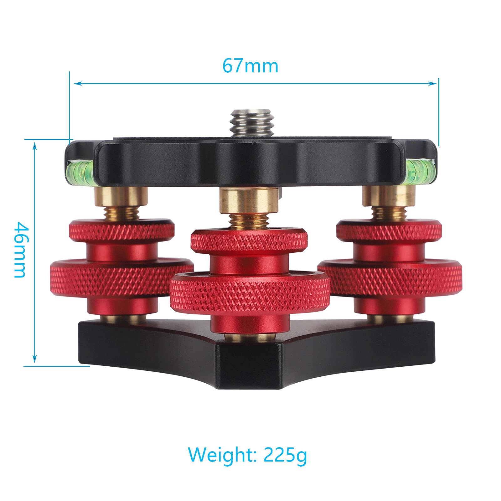 Leftfoto Tripod Leveler Stand With +/-5 Degree Precision Adjustment Bracket For Panoramic Head Ball Head Video Head And Tripod
