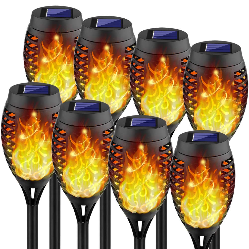 Kurifier Solar Lights Outdoor, 8Pack Solar Torch Light With Flickering Flame, Waterproof Solares Garden Light, Outdoor Solares Lights For Yard, Flame Torches For Outside Decor Decoration Patio Pathway