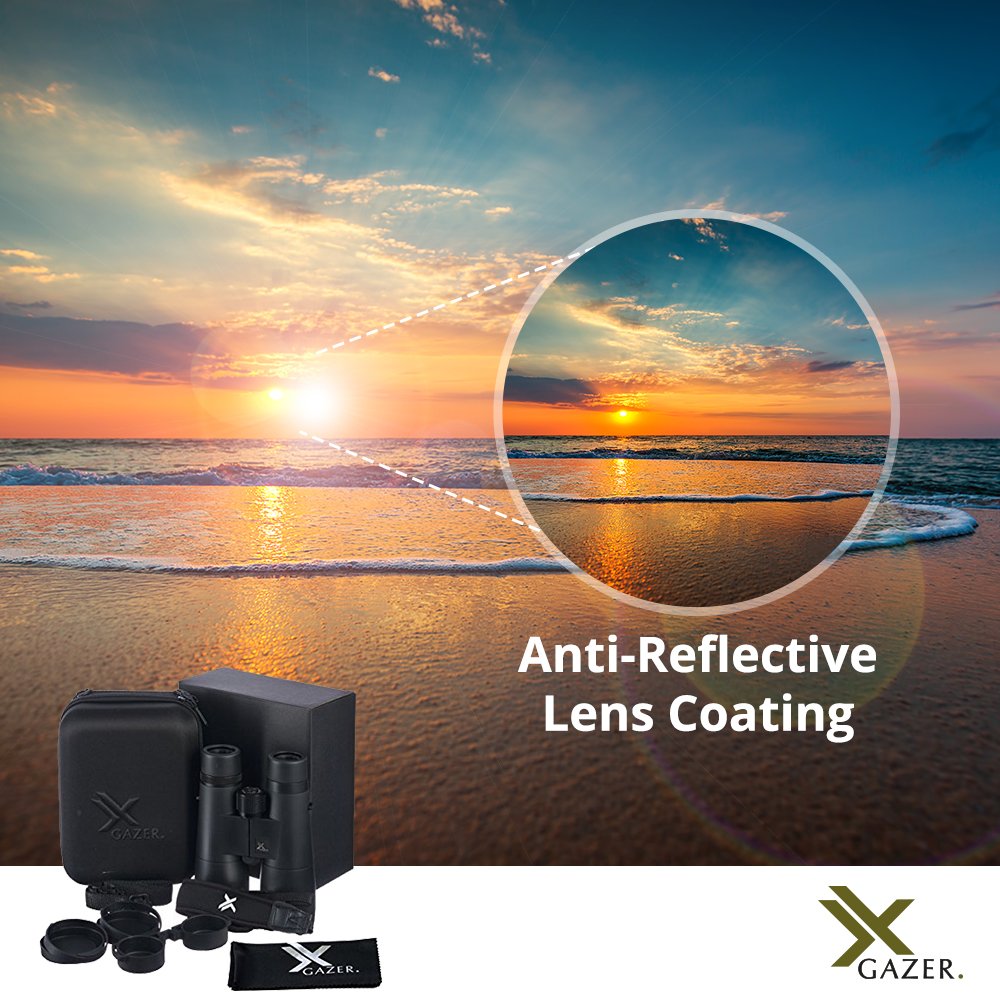 Xgazer Optics 8X32 Ultra Hd Certvision Binoculars, Anti-Reflective Lenses Waterproof, Fogproof, Rainproof  Hunting, Safari, Birding, Bird Watching, Sporting Events  Incl. Strap, Hard Case, Covers