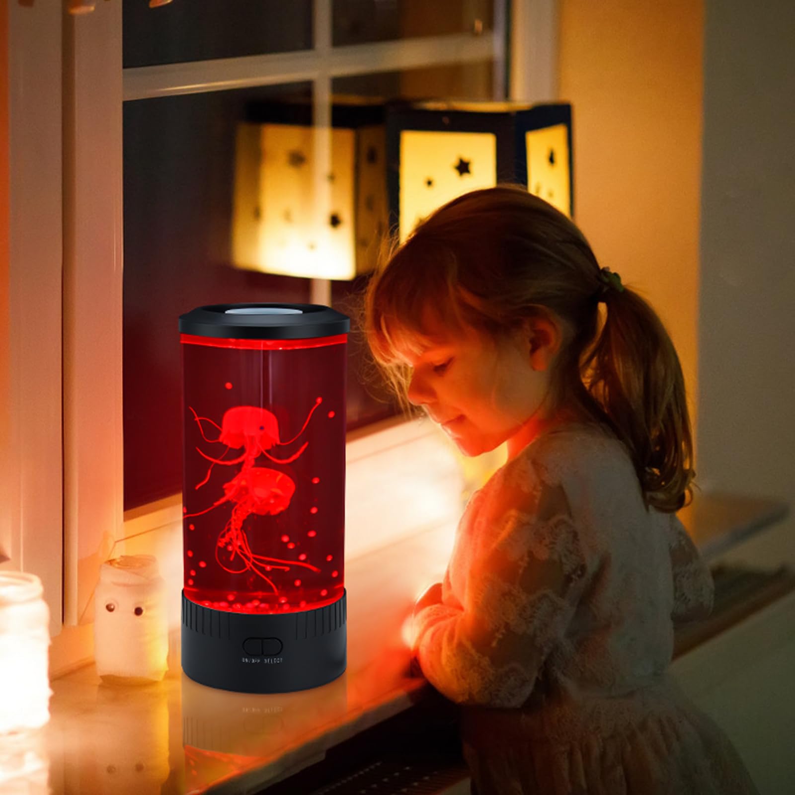 Relity Jellyfish Tank Table Lamp Remote Control With Color Changing Light For Kids Men Women Home Deco For Room Mood Light For Relax
