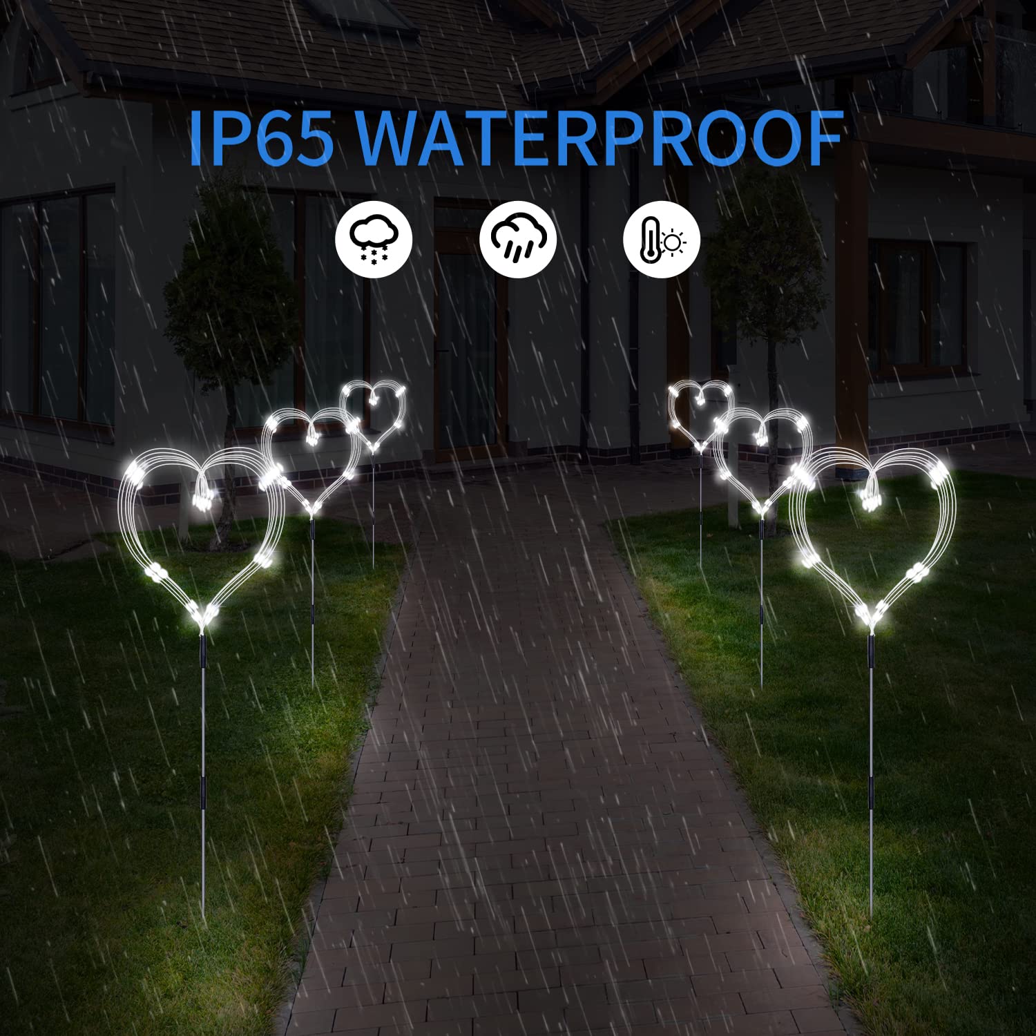 Maleyt Solar Garden Lights Outdoor Fireworks Lights, 5 Pack Decorative Solar Lamps Waterproof String Lights Diy Fairy Stake Landscape Light 8 Modes With Remote For Lawn Backyard Patio Pathway(Cool White)
