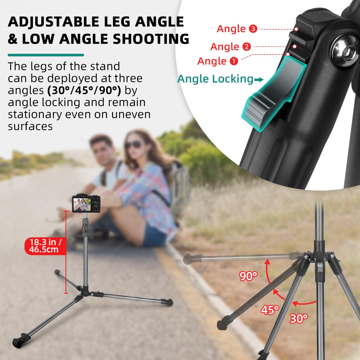 Jebutu Extendable Photography Light Stand, Adjustable 6.6Ft/2M Aluminum Light Tripod Stand For Travel, Reversible Portable Studio Lighting Tripod For Ring Light Camera Flash Light Strobe Light Webcam Softbox