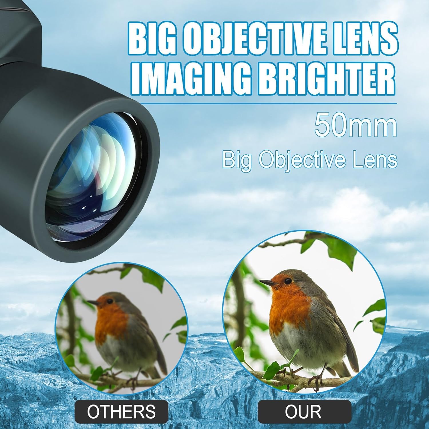 Celticbird Monocular 10X50 High Power Monocular Telescope For Adults With Smartphone Adapter, Fmc Lens & Bak4 Prism, For Bird Watching, Hunting, Hiking, Camping And Concerts