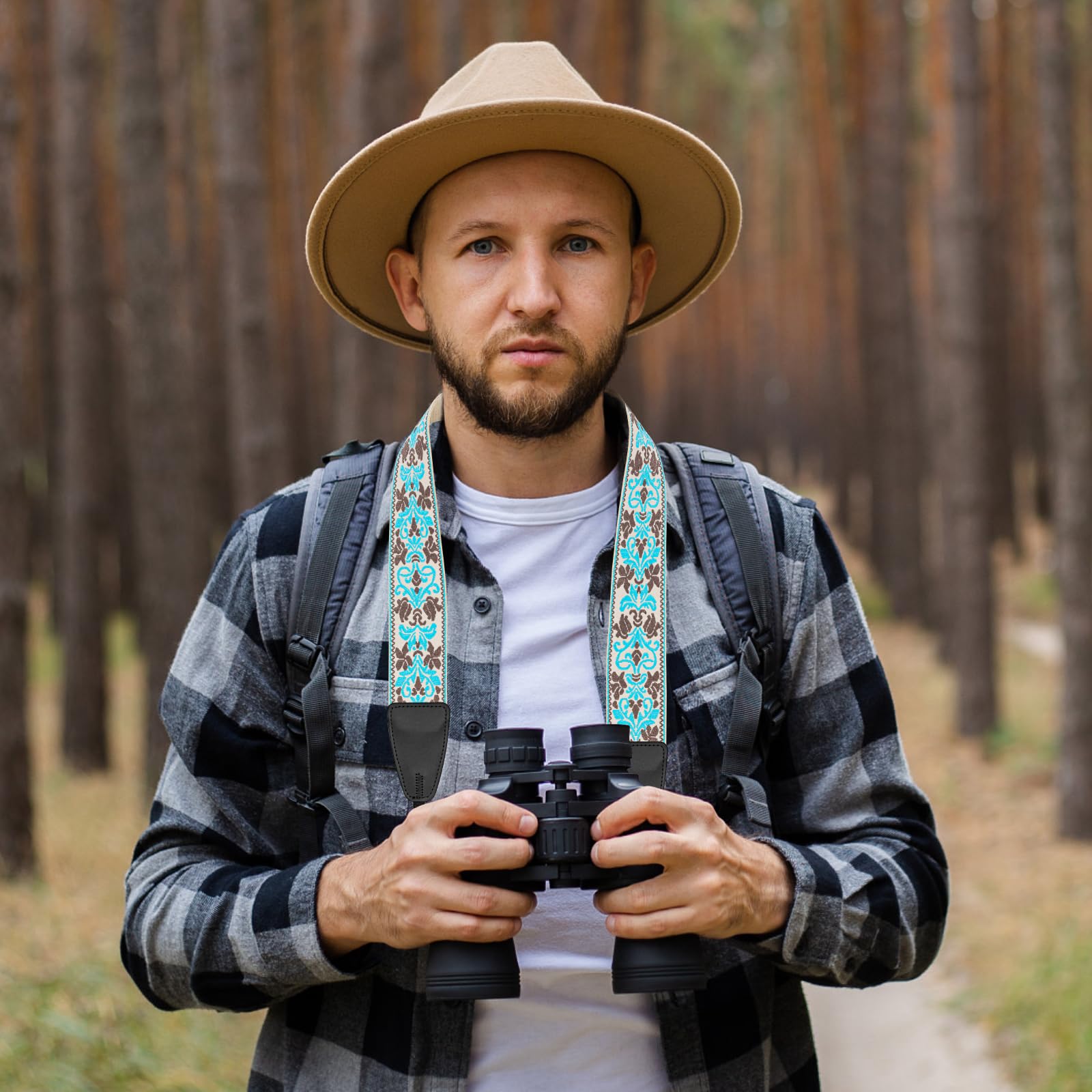 Eggsnow Camera Strap 2" Wide Jacquard Camera Straps, Binocular Strap Universal Shoulder Strap For All Dslr Cameras & Binoculars, Great  For Men Women Photographers (A3 - Blue Personality)