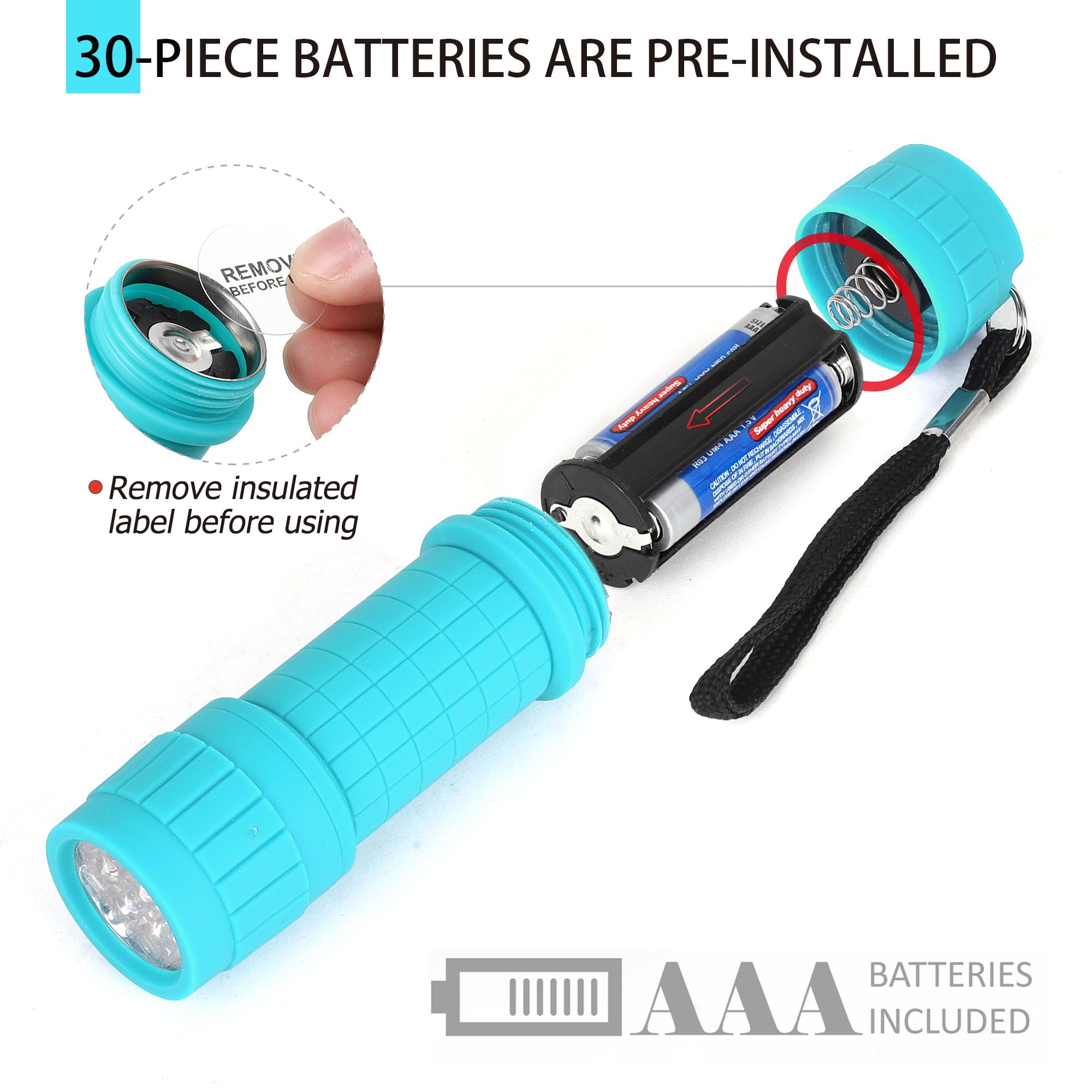 Fastpro 10-Pack, 9-Led Mini Flashlight Set, Aaa Batteries Are Included And Pre-Installed, Perfect For Class Teaching, Camping, Wedding Favor