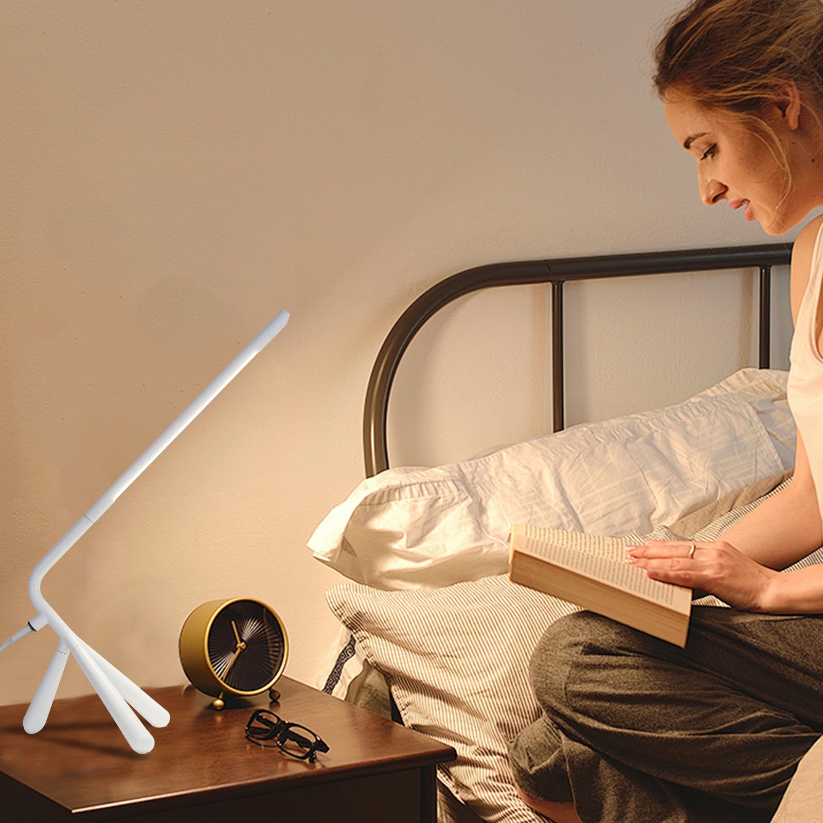 Jqgwkj Desk Lamp - 3-Mode Dimmable Desk Lamp With Usb Charging Port For Home Office And Reading (Table Lamp-White)
