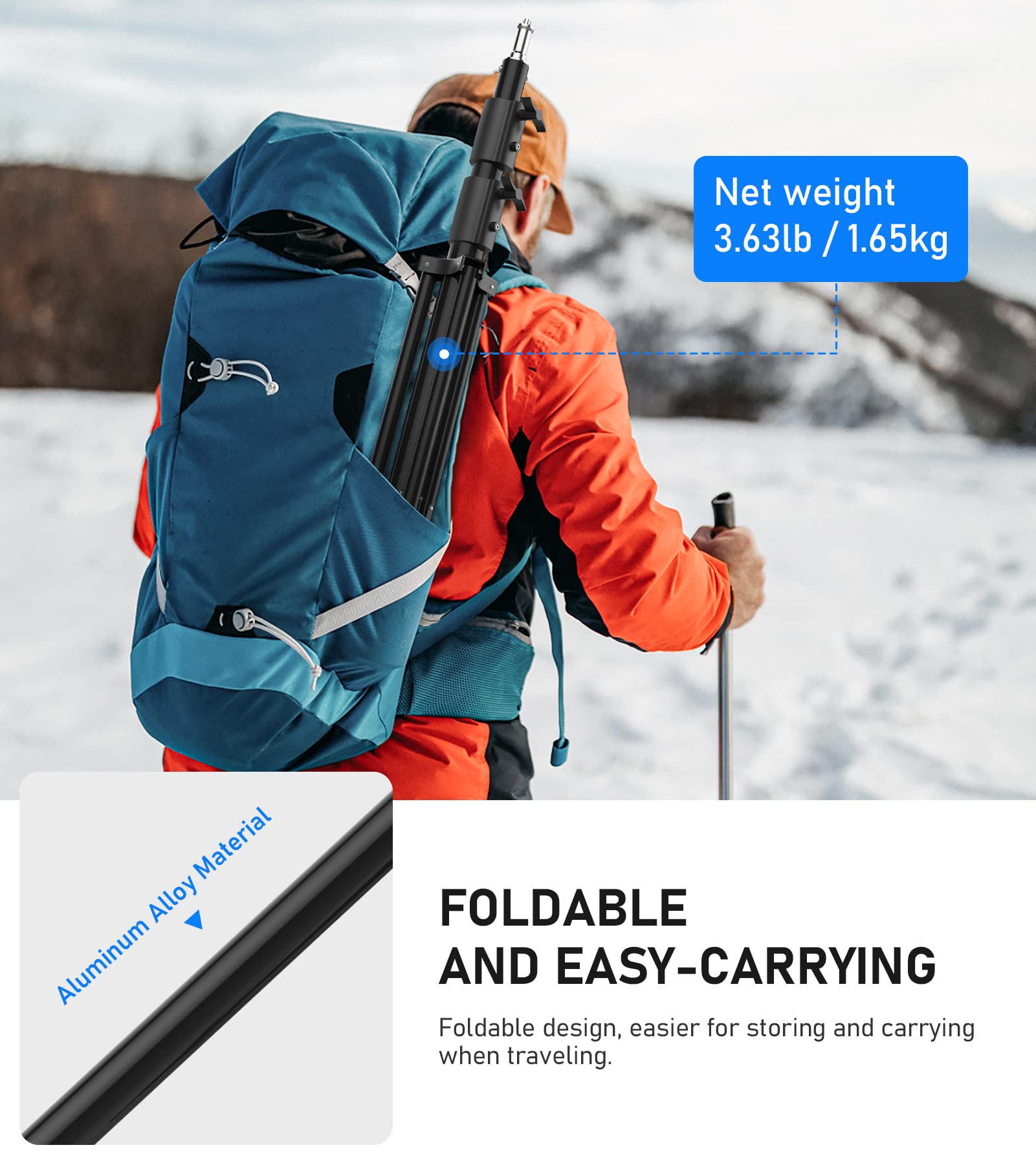 Sdfghj Photography Light Stand 9.2Ft/110'', Heavy Duty Light Stand Aluminum Alloy Spring Cushioned Tripod For Ring Lights, Strobe Light, Reflectors, Softboxes, Umbrellas, Speedlite Flashes, 280Cm
