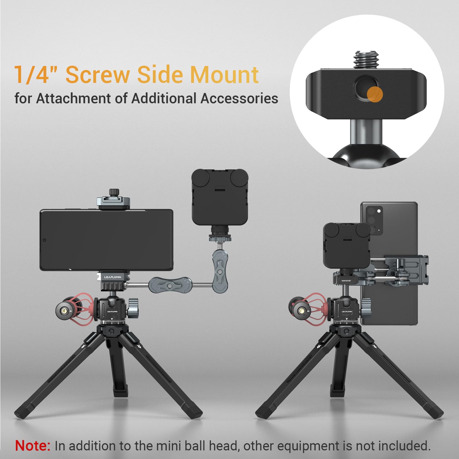 Leaplumin Tripod Mount Adapter With Ball Head, Aluminum Tripod Mount Holder For Tablet,Tablet Tripod Mount With 1/4" Screw,Universal Tripod Mount For Ipad Mini,Compatible With 4.7"-12.9" Most Tablet