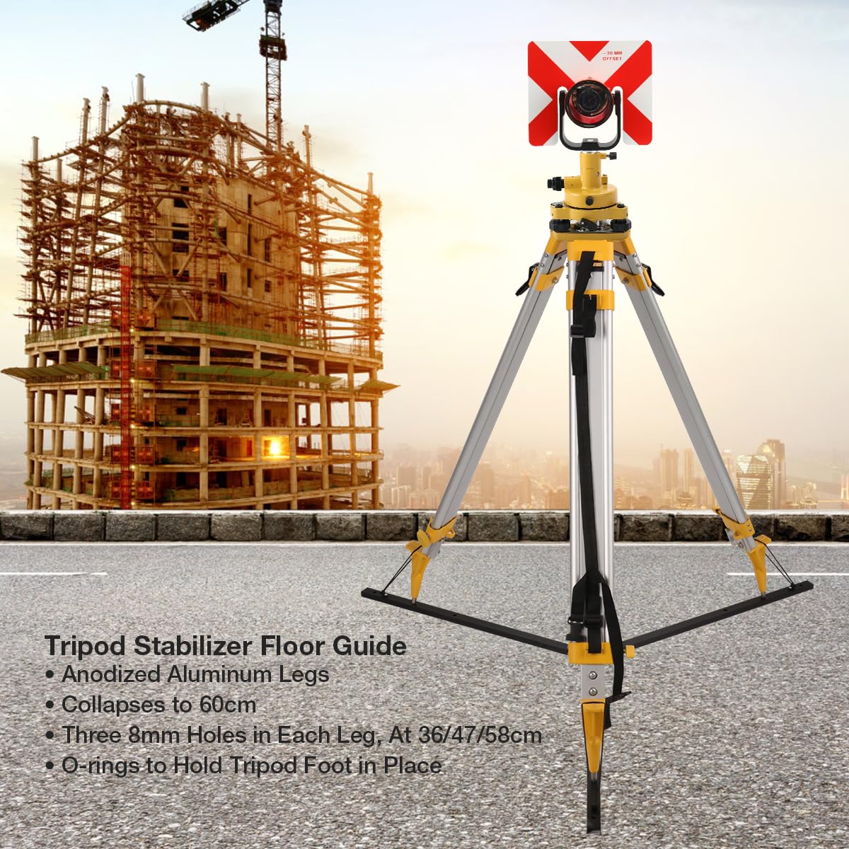 Moeter Foldable Tripod Stabilizer Floor Guide - Lightweight Leveling Kit With Static Stabilizer Tool, 23.6-Inch Tripod Accessories Triangle Strut For Enhanced Stability (2 Piece)