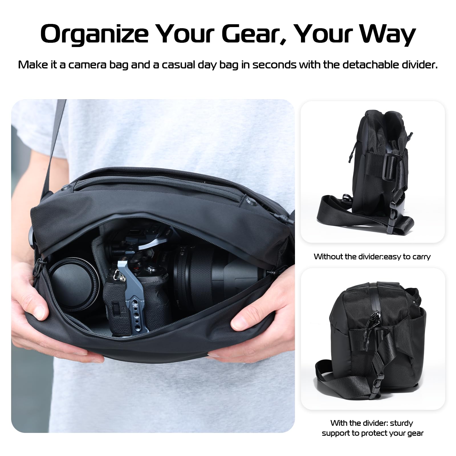 Ulanzi Camera Tripod, Mini Flexible Stand With  Phone Holder, Camera Sling Bag, Water-Resistant Camera Case