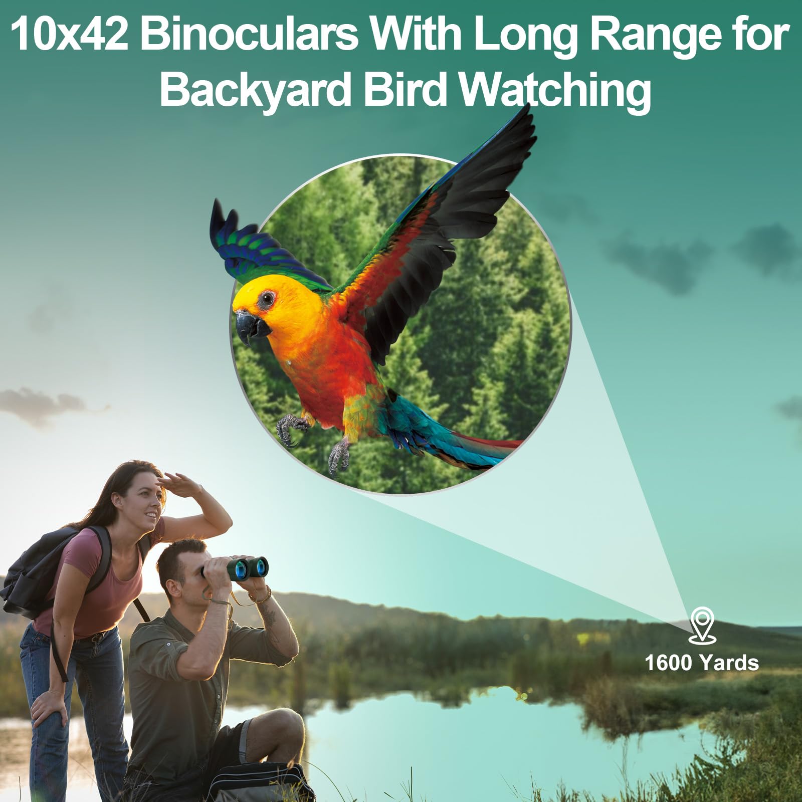 Occer 10X42 Professional Binoculars Adults, Easy Focus Compact Binoculars With Shoulder Strap Carrying Bag, Waterproof Premium Optics Binocular Perfect For Hunting Cruise Ship