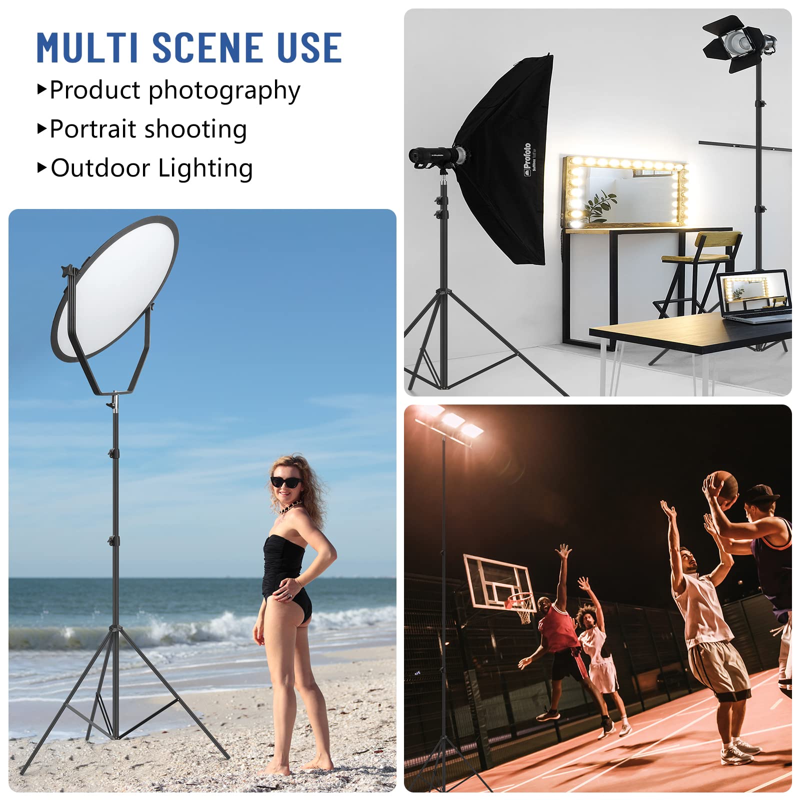 Sdfghj 13Ft Heavy Duty Light Stand Photography, Air Cushioned 13'/160Inch/400Cm Sky High Tripod Lighting Stand With Case For Gimbal Stabilizer Video Camera Sports Shooting Studio Led Ring Light Flash
