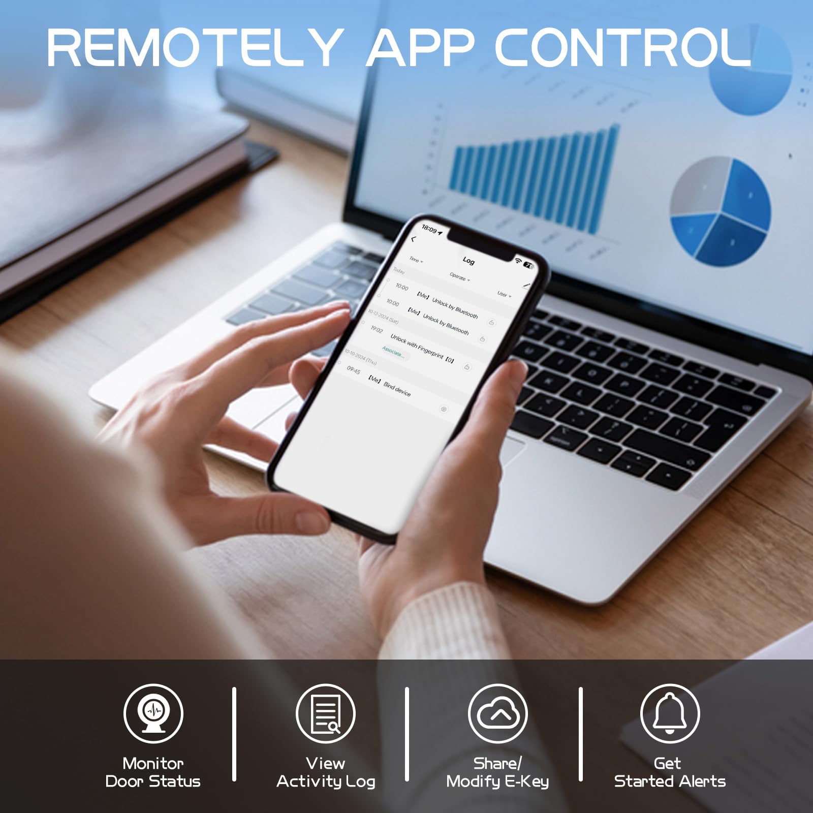 Ironzon Tuya Gateway For Smart Door Lock -Remotely Control Smart Fingerprint Door Lock Via Tuya App-Gateway Smart Hub Compatible