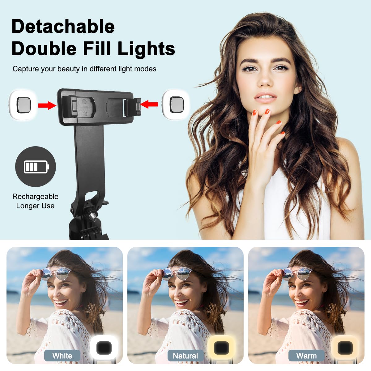 Konpcoiu Extendable Phone Tripod, 71"" Selfie Stick Vlog Tripod Stand Quadrapod With All In 1 Phone Clip, Travel Holder With Rechargeable Remote For Iphone Sony Canon Gopro