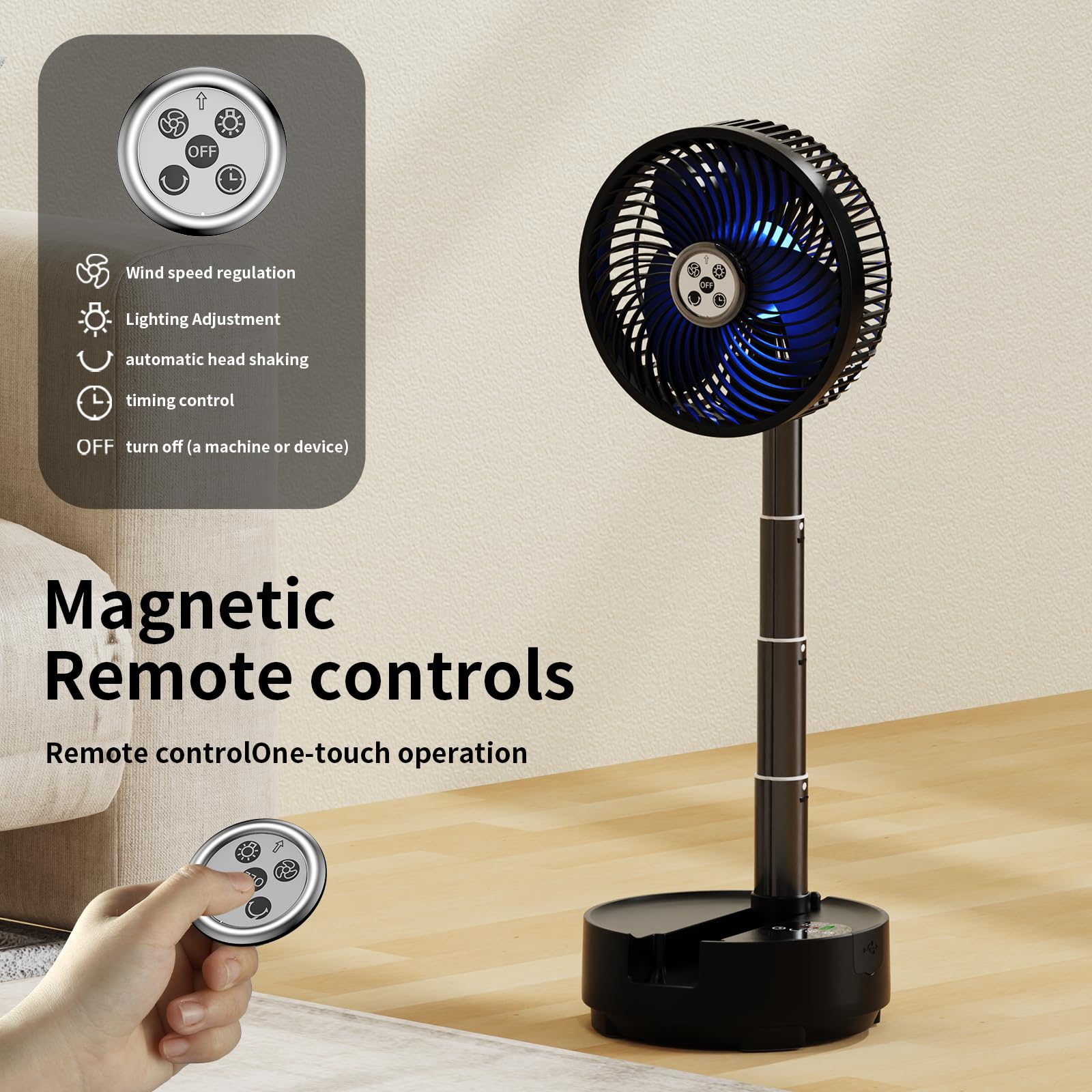 Socool 20000Mah 8 Inch Portable Fan Battery Operated Fan, Oscillating Charging Fan, Remote Control
