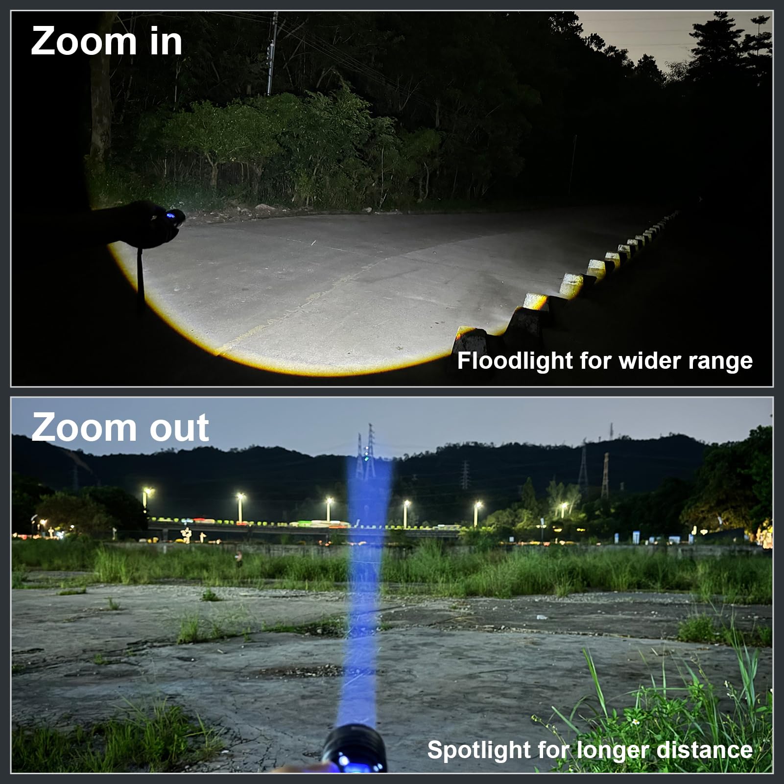 Ruqkno Rechargeable Flashlights High Lumens With Led Super Bright Waterproof Flashlight ，Utility Flashlight For Home Outdoor Camping Emergency