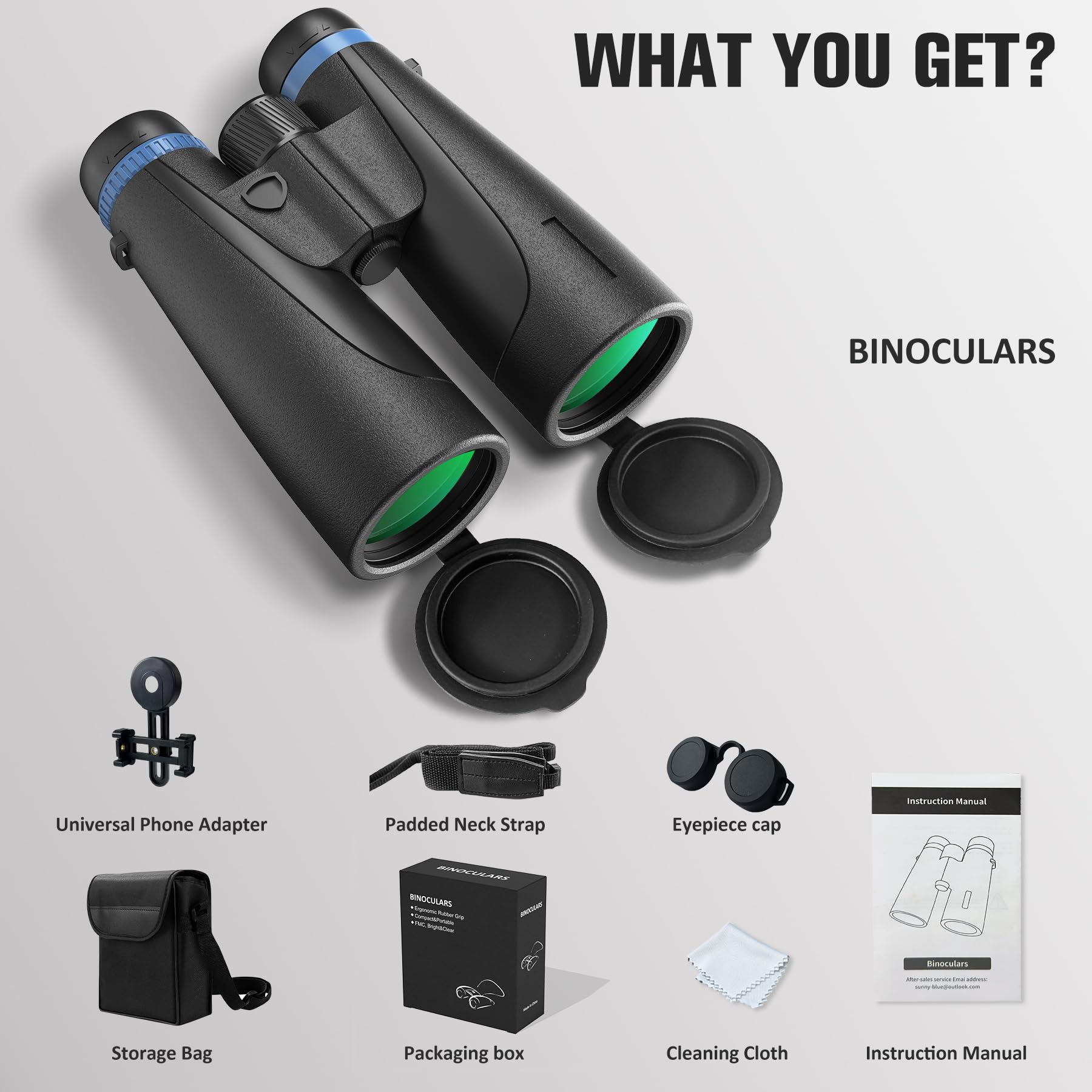 Lanpool 12X50 Hd Binoculars For Adults High Powered, Binoculars For Bird Watching With  Binoculars Phone Adapter, Large View Binoculars For Adults, Lightweight Binoculars For Long Distance