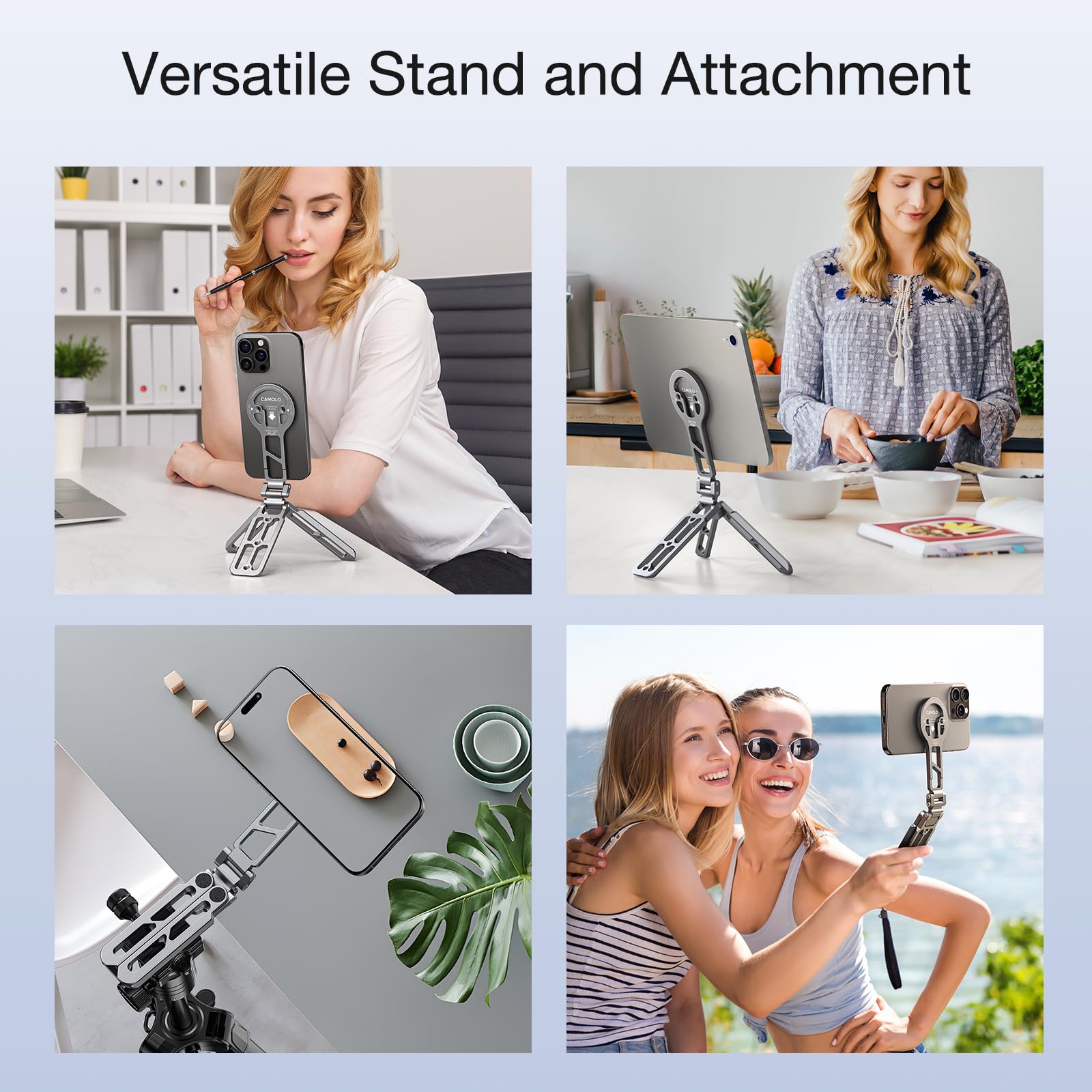 Camolo Geek Magnetic Pocket Phone Tripod Foldable Compatible With Magsafe For Iphone 15/14/13/12 Plus Pro Max Series, Mg-05 Plus Cell Phone Tripod Mount Handle Smartphone Desk Stand Travel All In One