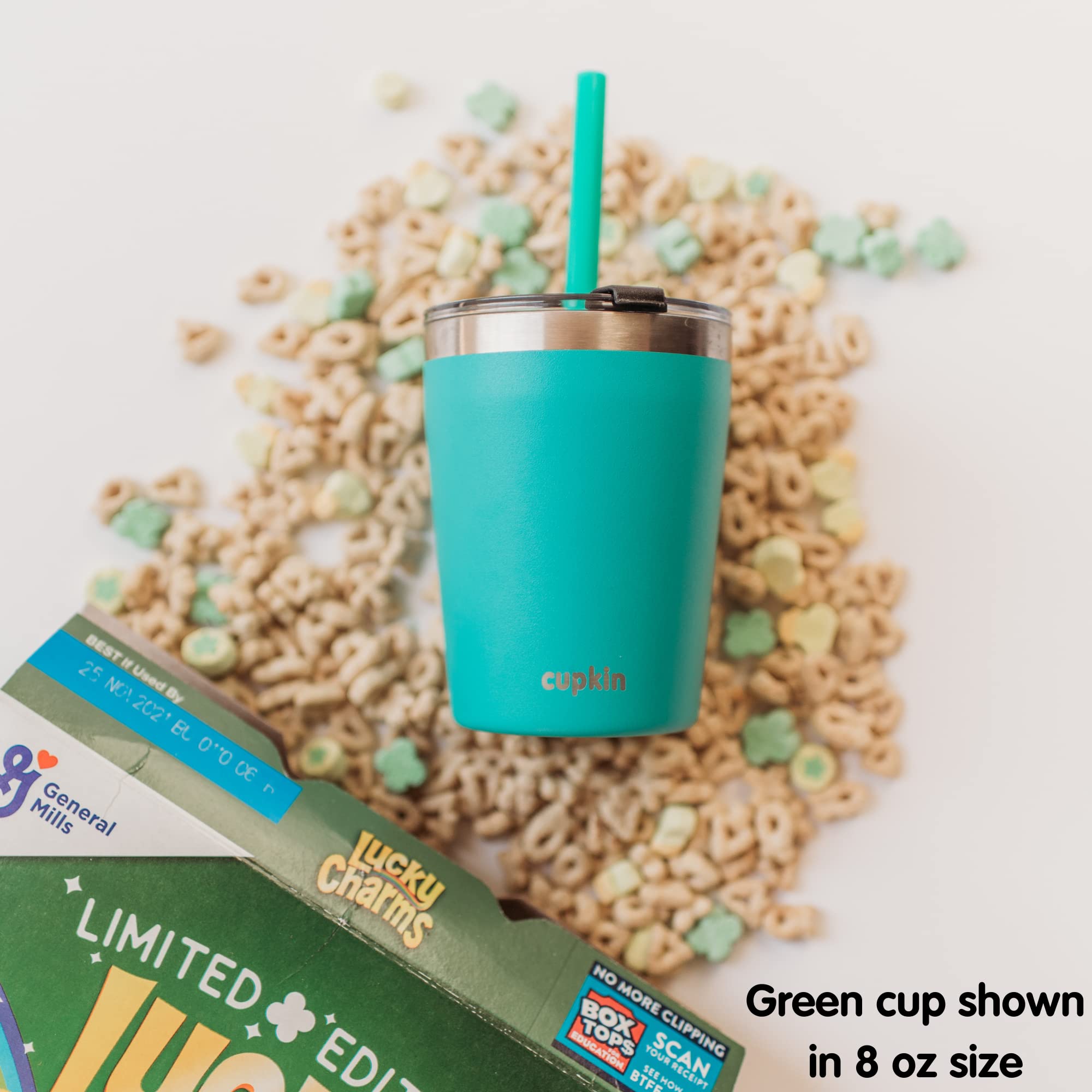 Cupkin Stainless Steel Insulated Tumbler With Lid And Straw, 20 Oz Water Bottle & Straw, Stainless