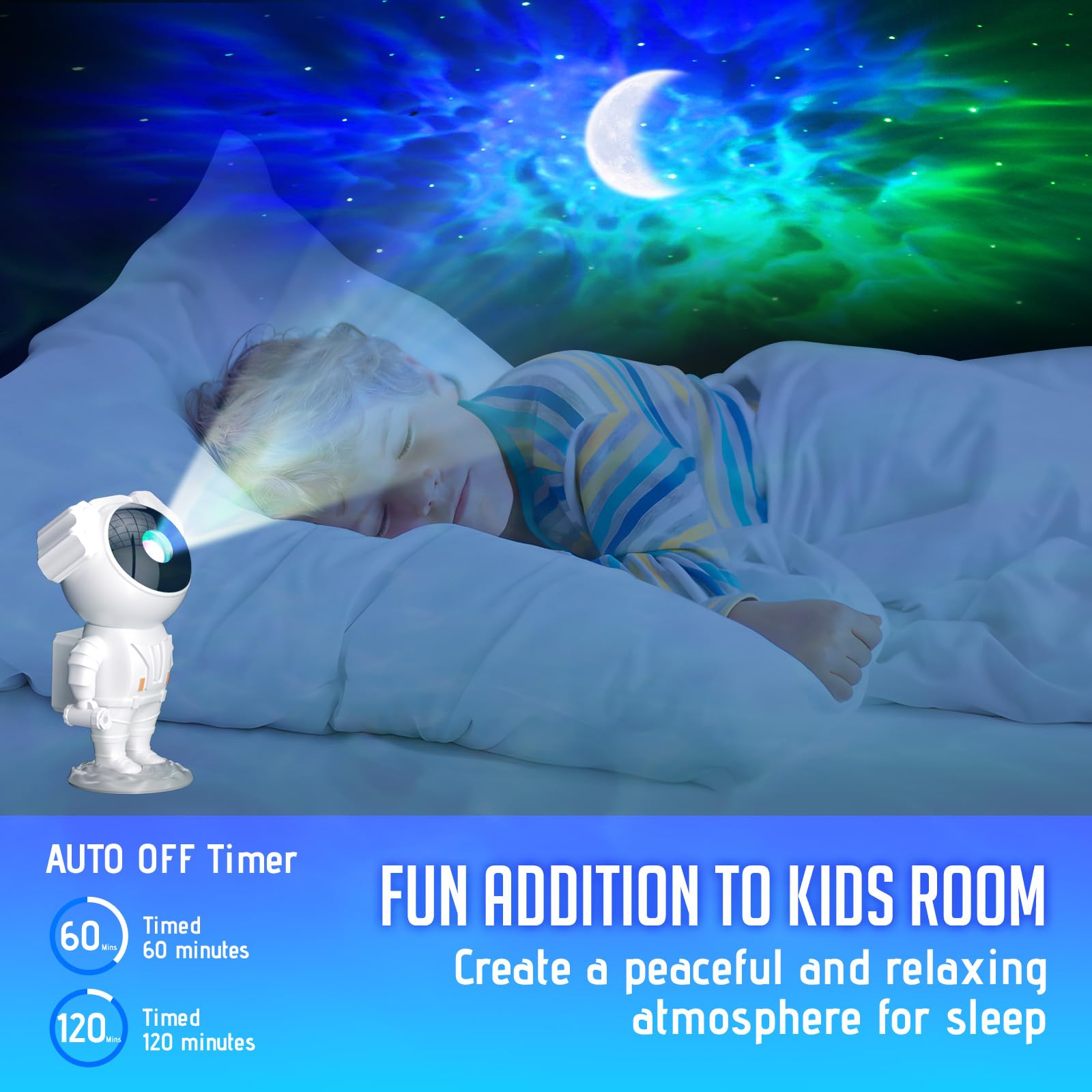 Auyle Astronaut Galaxy Projector For Bedroom, Star Projector Galaxy Light, Galaxy Light Projector, Night Light For Kids With Timer And Remote Control For Ceiling,Party,Game Room,Xmas  Year  Ideas