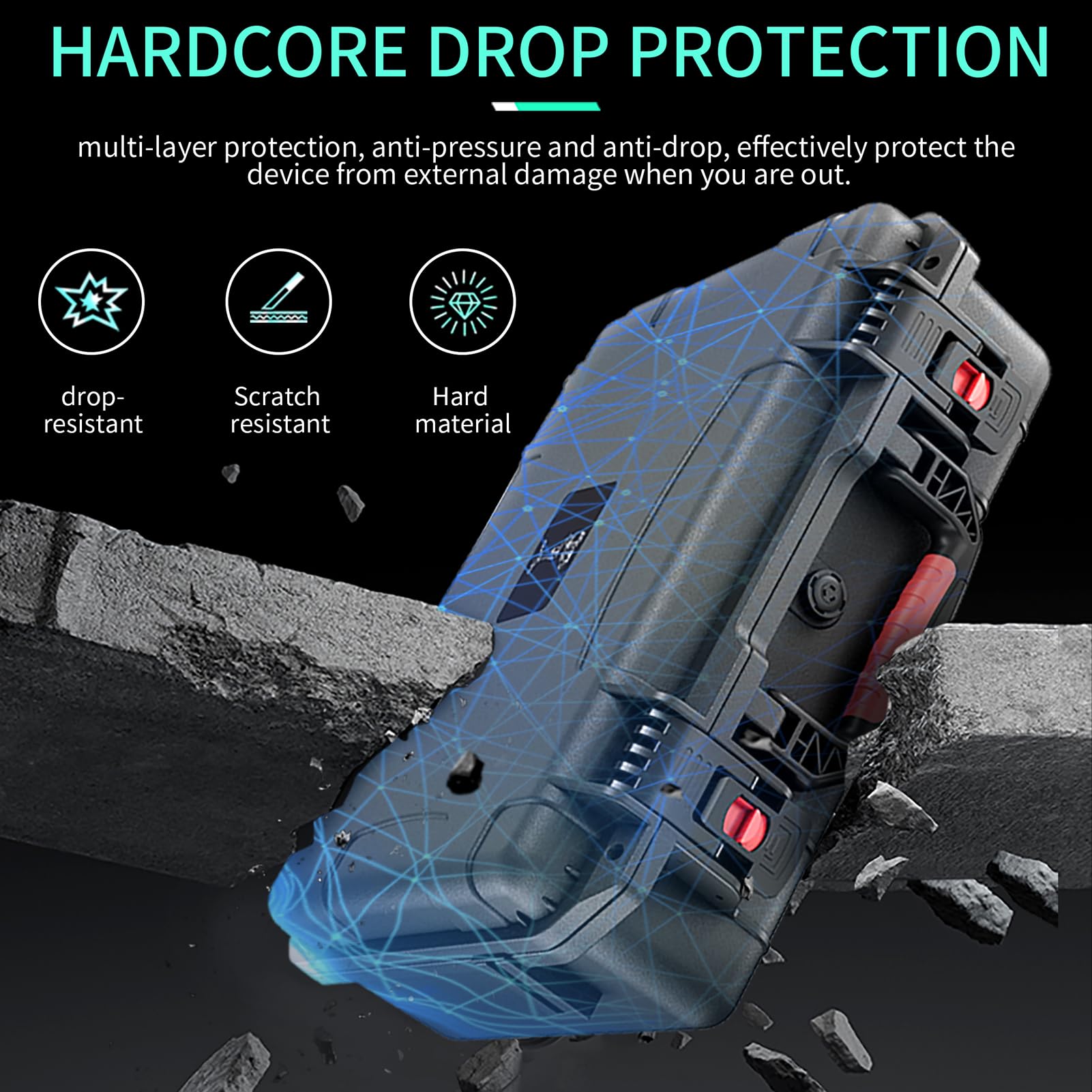 Camnoon Portable Storage Box Travel Hardshell Carrying Case With Top Carry Handle Shoulder Strap Shock-Proof Waterproof Replacement For Dji Rs 4/ Rs 4 Pro Gimbal Stabilizer
