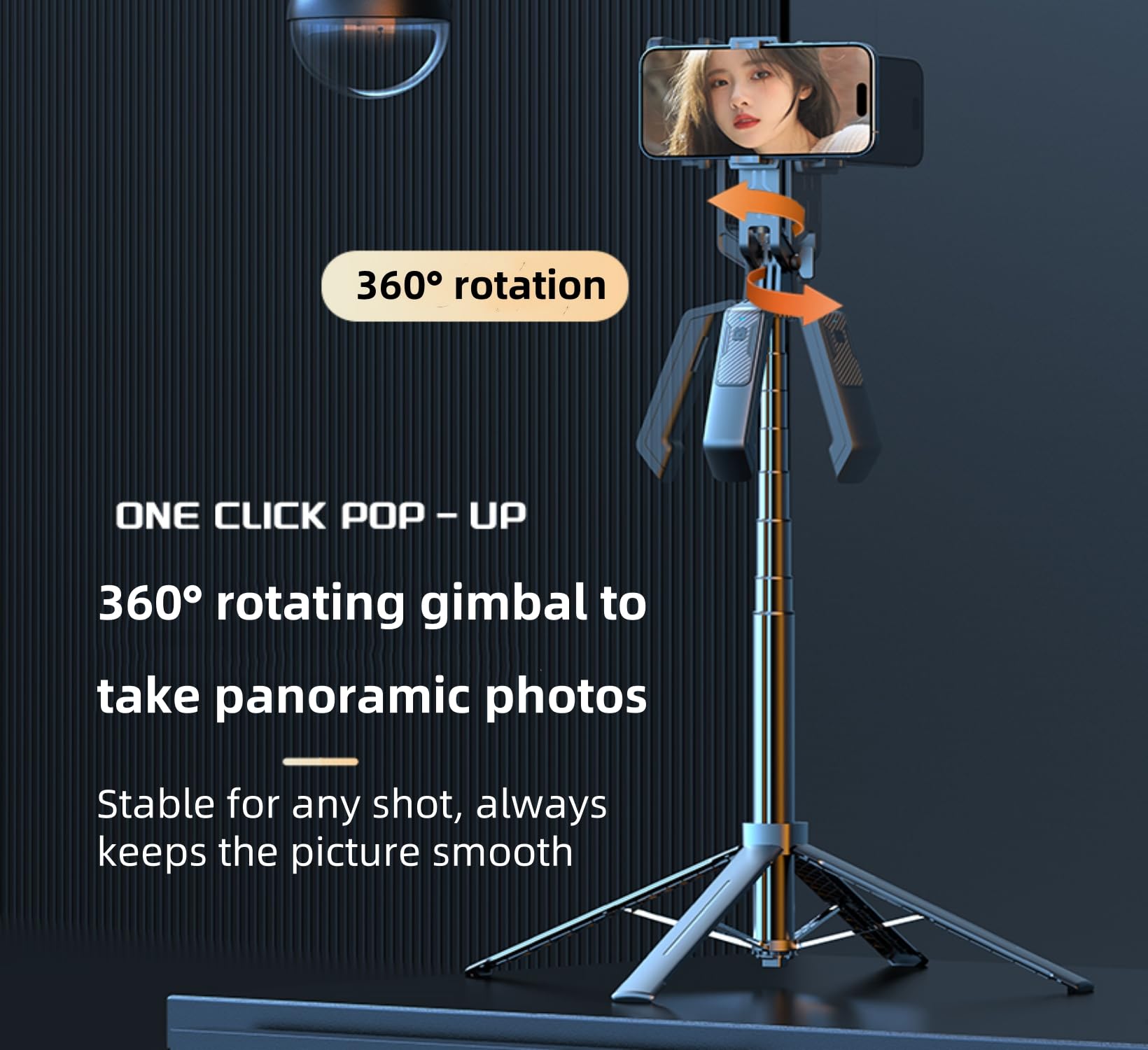Xlrpat 70-Inch 4-Legged Selfie Stick For Phones And Cameras, Portable Travel Stand Holder, Rechargeable Remote Control, 360° Rotation, Compatible With Iphone And Android Systems And Cameras. Black