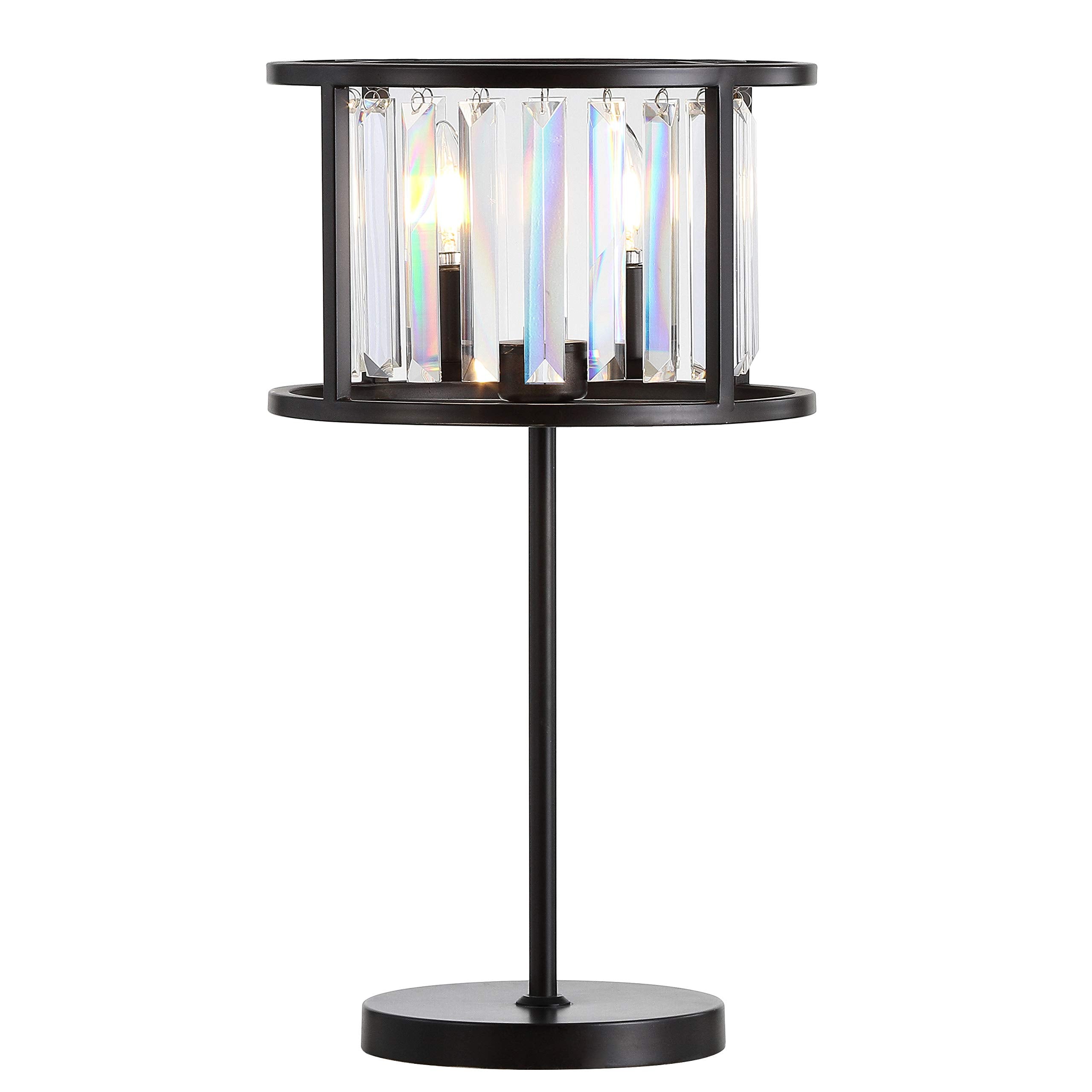 Jonathan Y Jyl9053A Bevin 21.5" Metal/Crystal Led Table Lamp Traditional Bedside Desk Nightstand Lamp For Bedroom Living Room Office College Bookcase Led Bulbs Included, Oil Rubbed Bronze/Crystal
