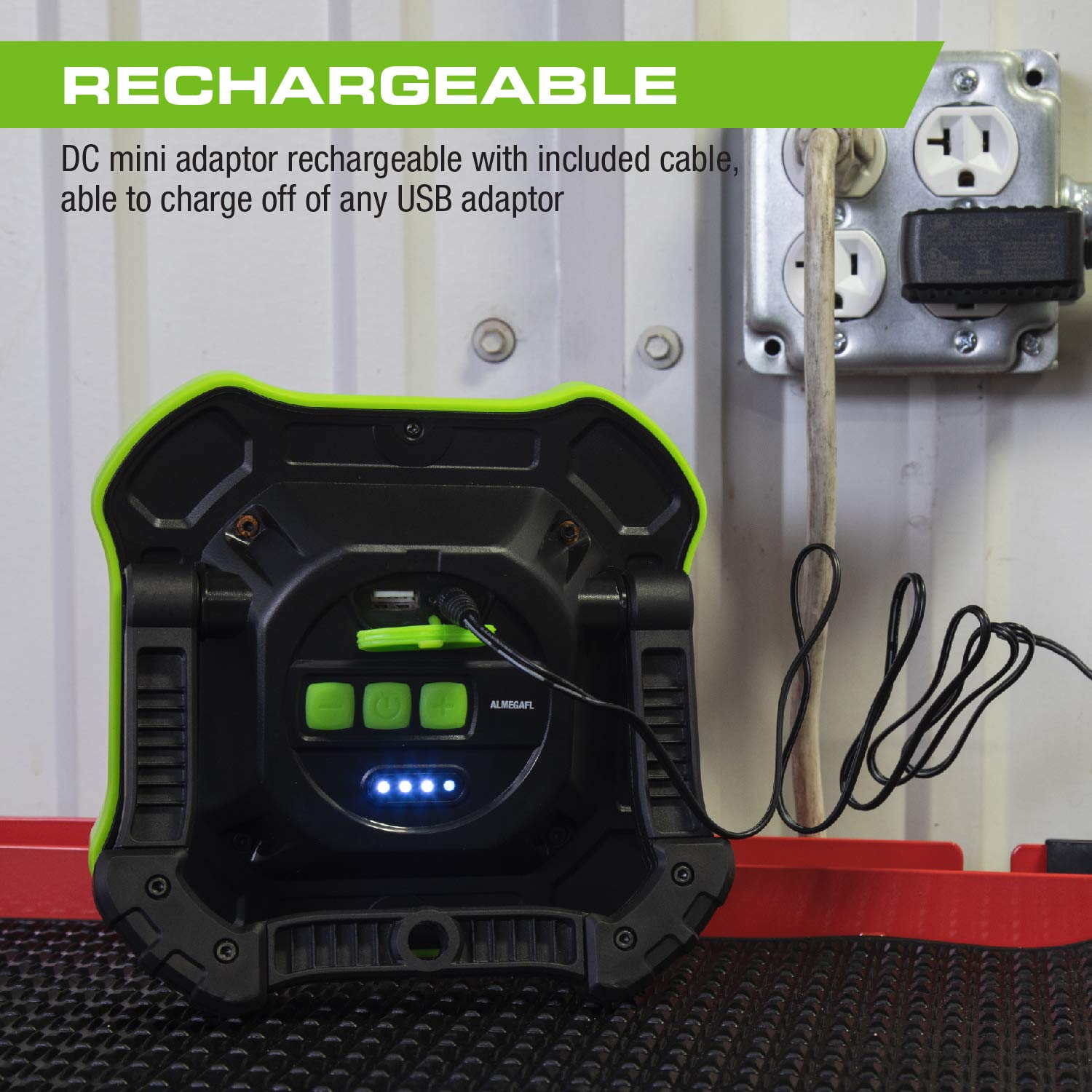 Arcan 3000 Lm Mega Rechargeable Multi-Purpose Flood Light With Usb Port (Almegafl)