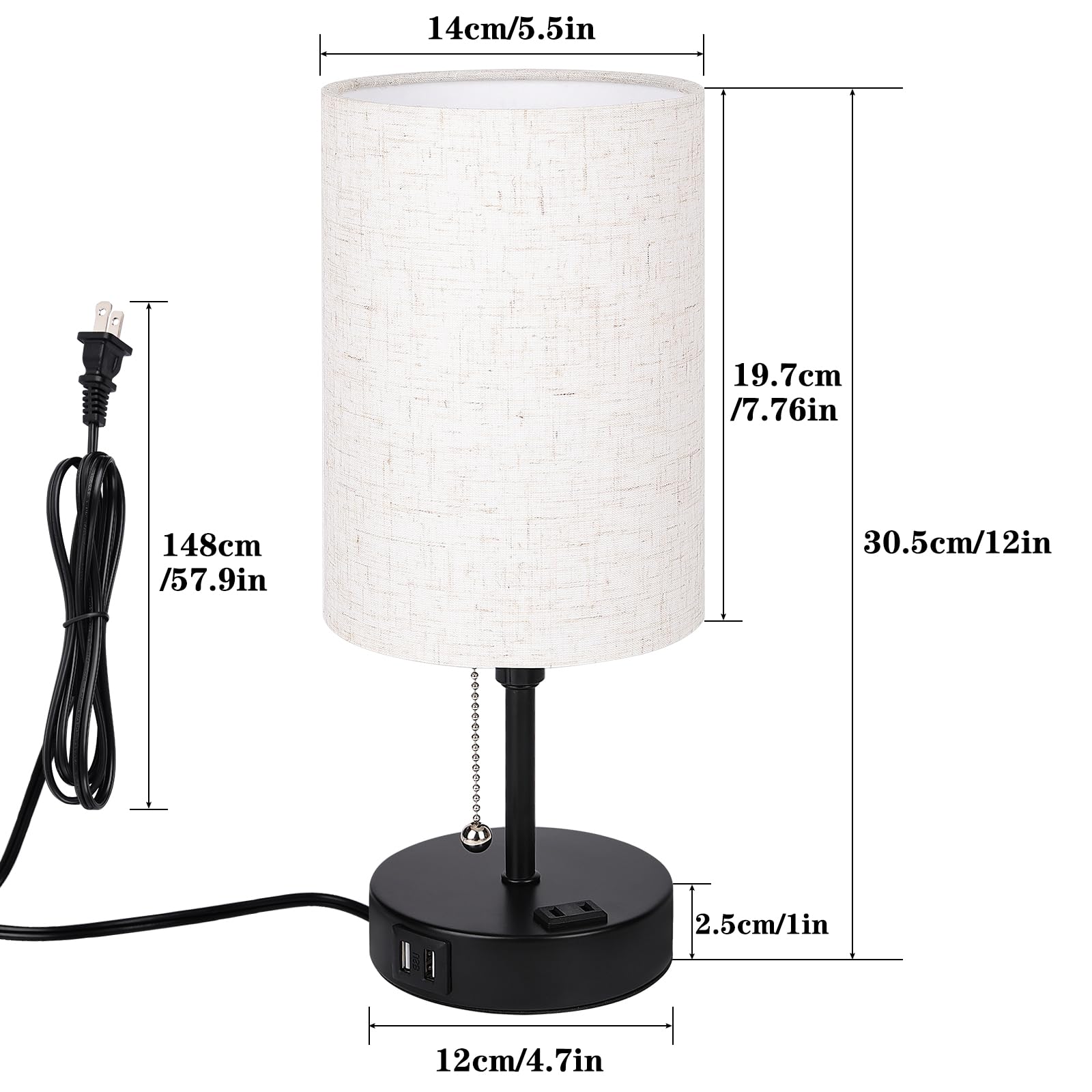 Tceumik Rgb Smart Lamps For Bedrooms & Living Room 3 Ways Dimmable Bedside Lamps Color Changing Nightstand Lamp With 2 Usb Port And Outlet Modern Night Stand Table Lamp Fabric Shade E26 Led Bulb