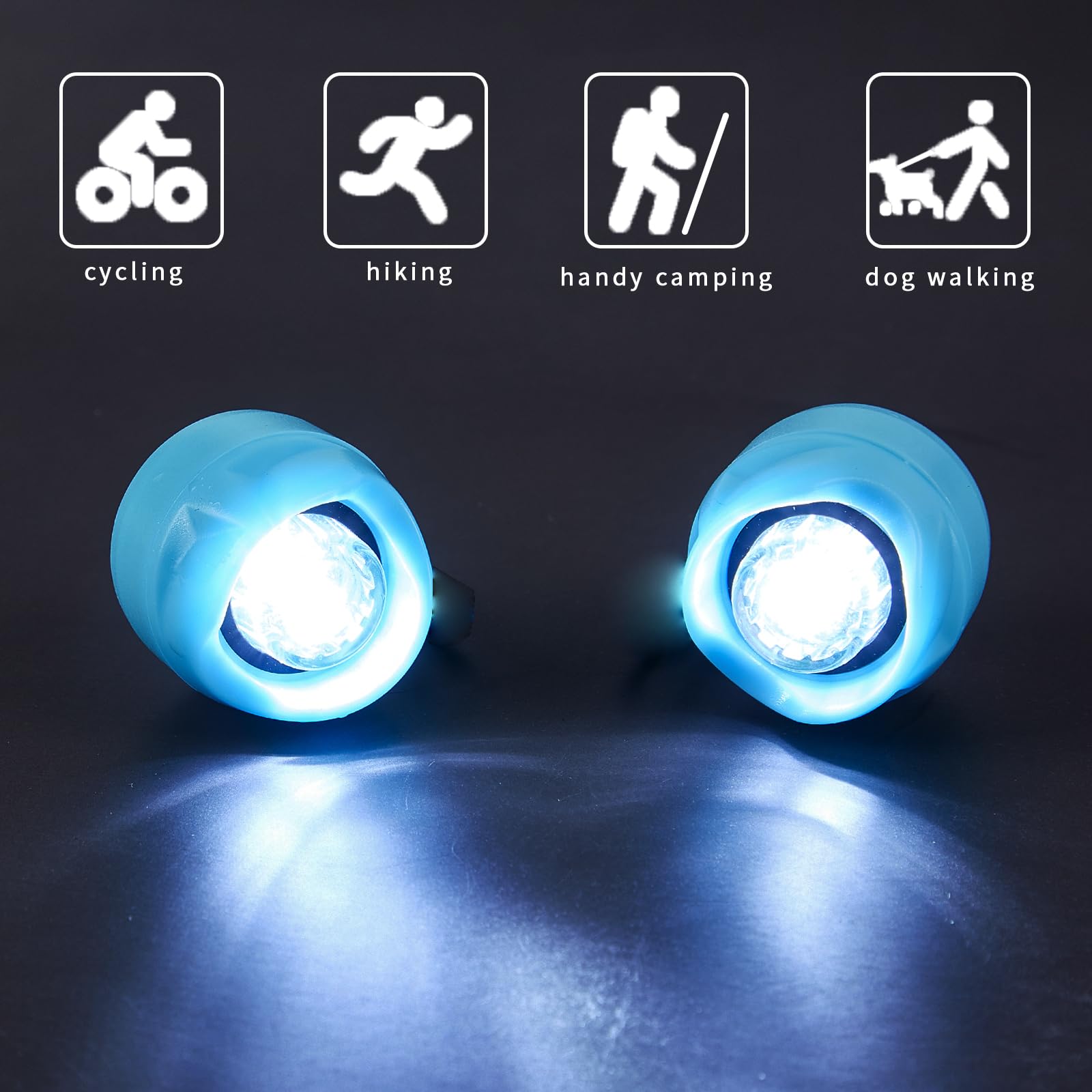Chefensty Rechargeable Led Clogs Shoes Light 2 Pcs,For Headlights For Croc 72 Hours In The Dark,For Dog Walking,Handy Camping,Night Running (Rechargeable Blue)