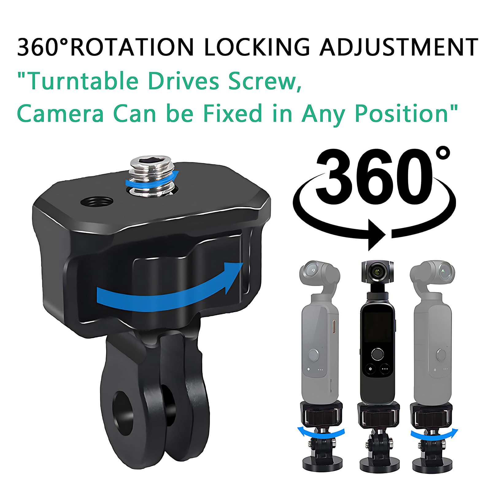 Nksrcp Camera Tripod Conversion Adapter, Aluminum Mount Adapter，Suitable For Gopro Hero/ Insta360 Ace Pro,One X3,X2,X One Rs, R/Sjcam/Action Camera And Other Standard 1/4 Inch Accessories（ Version）