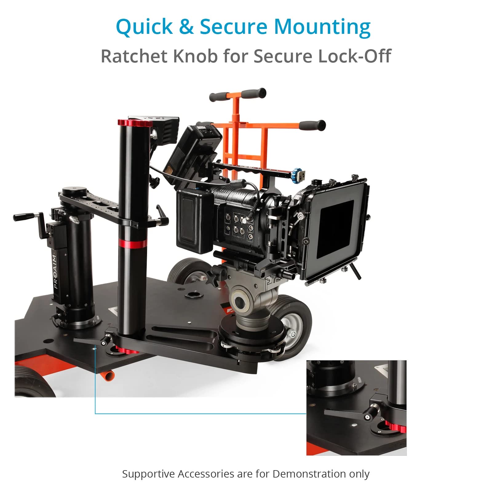 Proaim Euro/Elemac To Mitchell 4-Way Camera Leveler Offset Bracket For Heavy Camera & Gimbal Setups  Payload 80Kg/176Lb  Conversion Adapter For Video/Film Dolly, Bazooka Jibs & Crane (Eb-4Way-01)