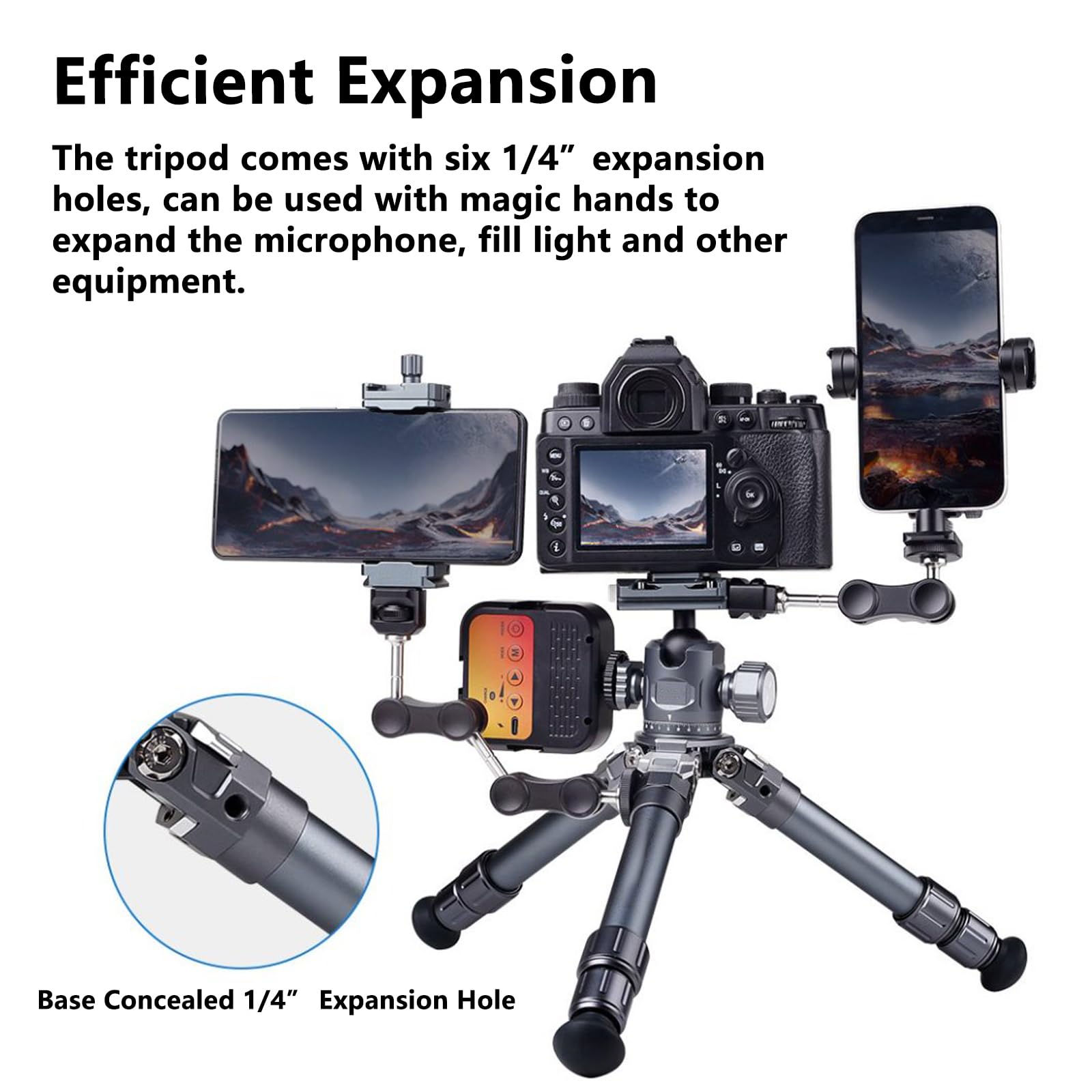 Pukoko Mini Tripod For Camera,Table Tripod,Aluminum Portable Small Tripod With 360°Ball Head Quick-Release Arca-Swiss Mount System For Dslr Camera Camcorder,Phone Max Load 26Lb