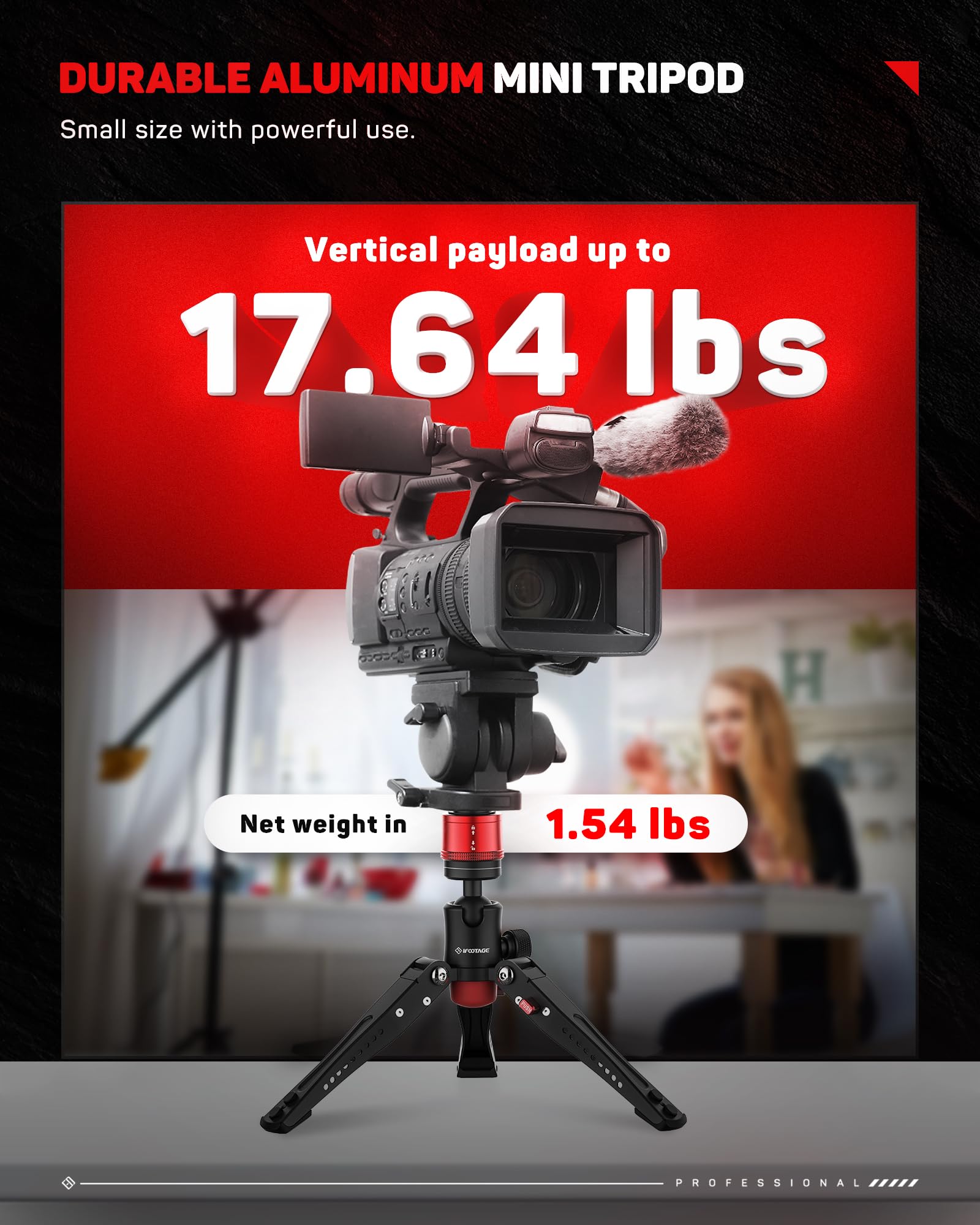 Ifootage Small Professional Aluminum Tripod For Dslr Cameras, Compatible With Sony, Nikon, Canon