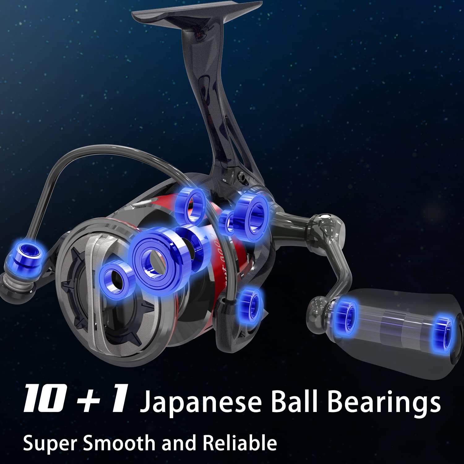 Tempo Expert Fishing Reels, 10 + 1 Ball Bearings From Japan, Max Drags Up To 41 Lbs, Light And Smooth Spinning Reel, Magnesium Frame, Gear Ratio From 5.2: 1 To 6.2: 1